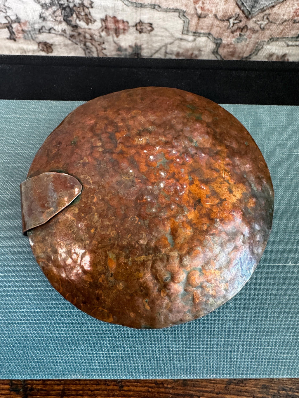 Hammered Copper Chamberstick Candle Holder with Finger Loop