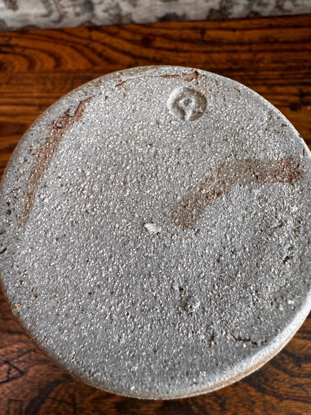 Handcrafted Stoneware Vase with Wheat Motif