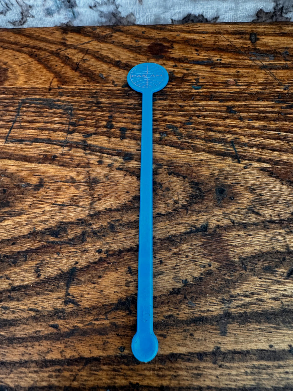 Pan Am Blue Plastic Drink Stir Stick