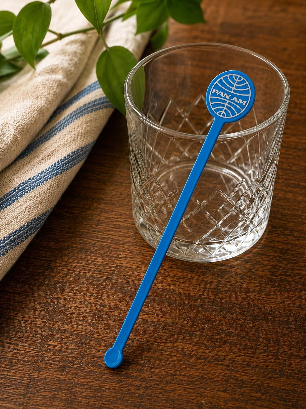 Pan Am Blue Plastic Drink Stir Stick