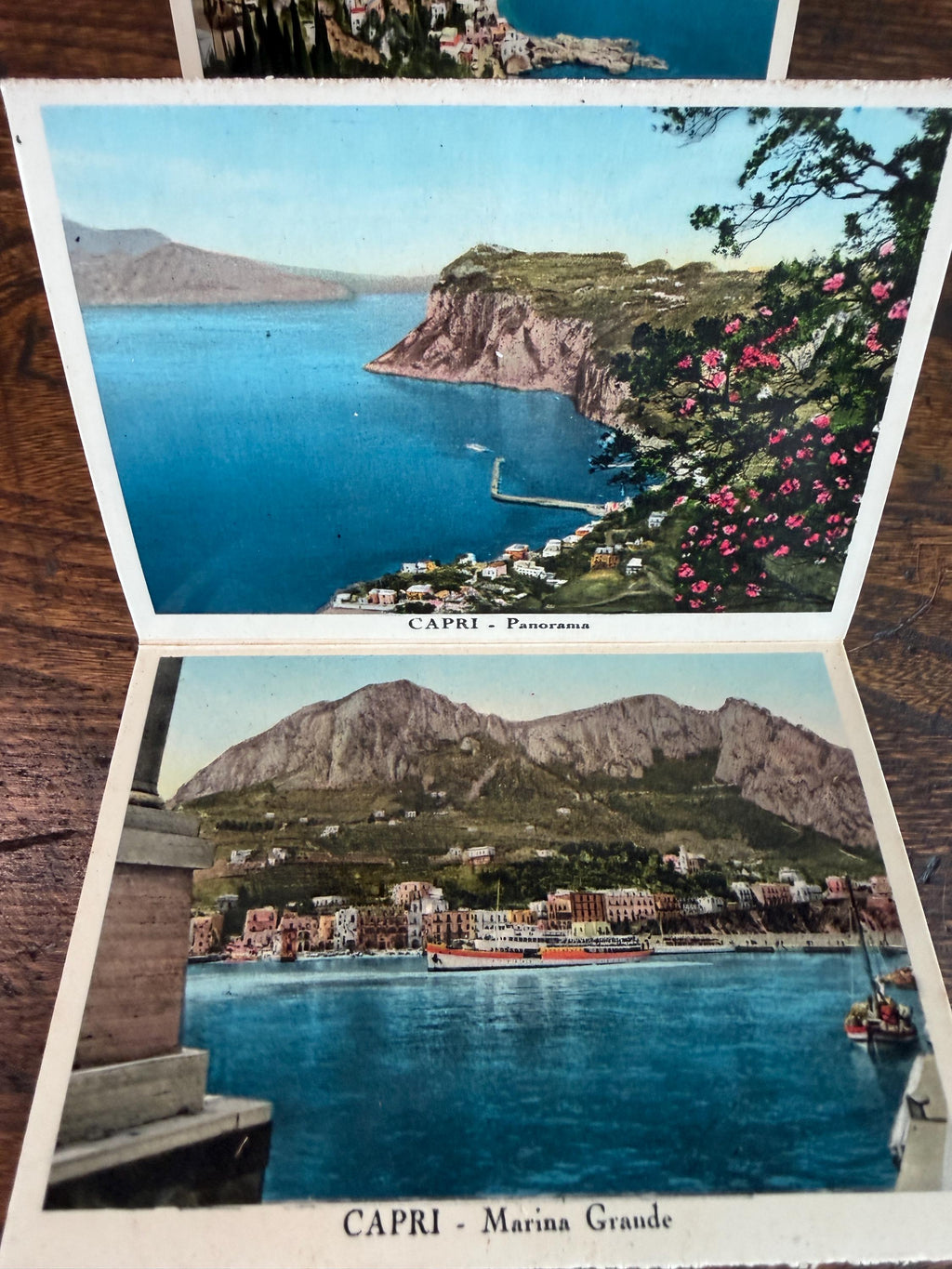 CAPRI The Blue Grotte La grotte d'Azur Die blaue Grotte Vintage Color Postcard Book