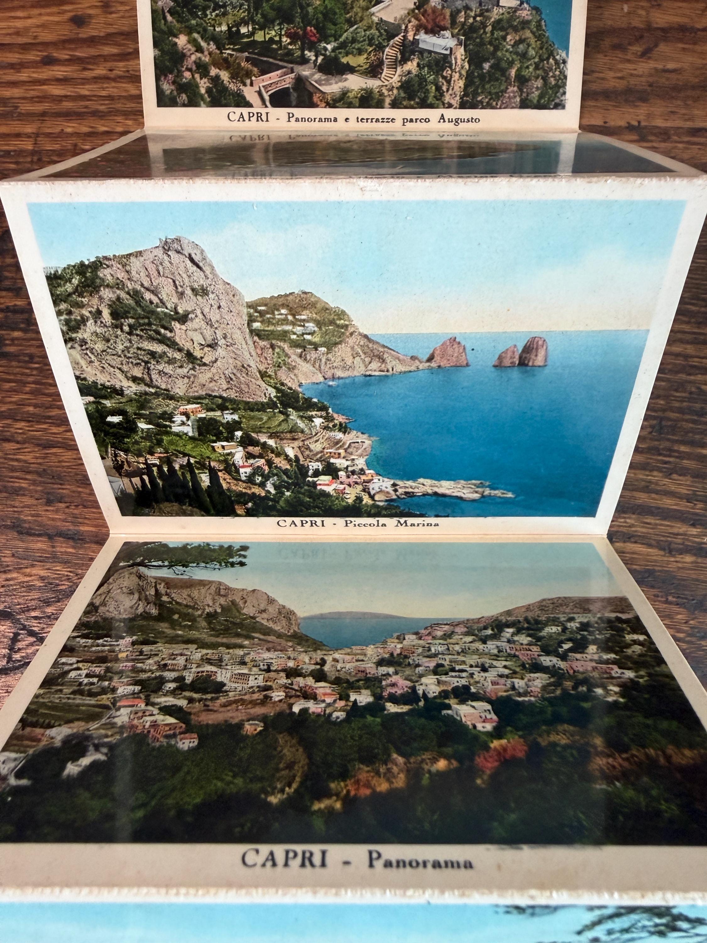 CAPRI The Blue Grotte La grotte d'Azur Die blaue Grotte Vintage Color Postcard Book