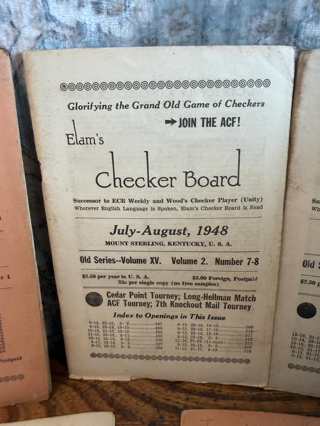 Lot of 5 Vintage Elam's Checker Board Magazines from 1947-1949