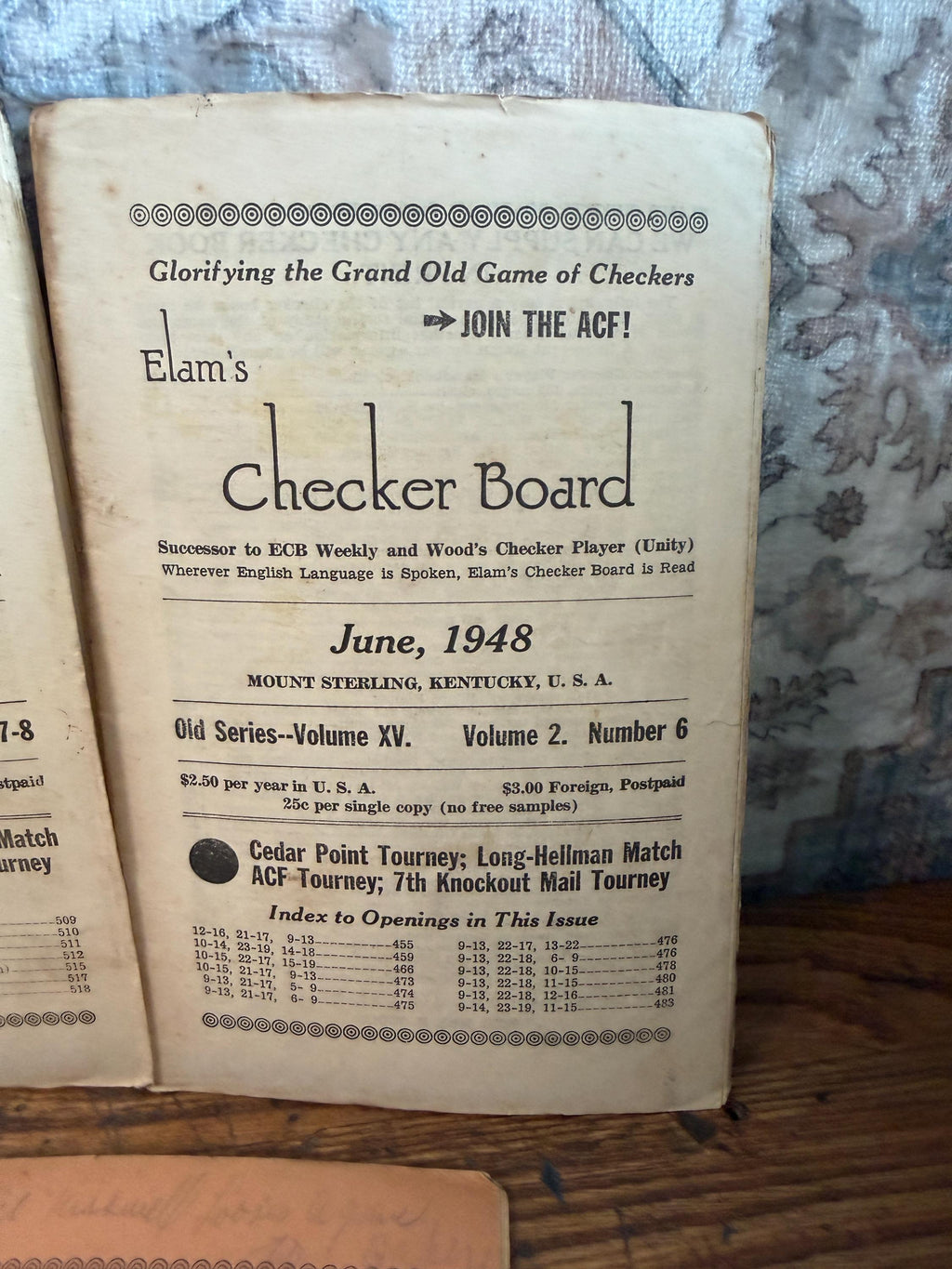 Lot of 5 Vintage Elam's Checker Board Magazines from 1947-1949