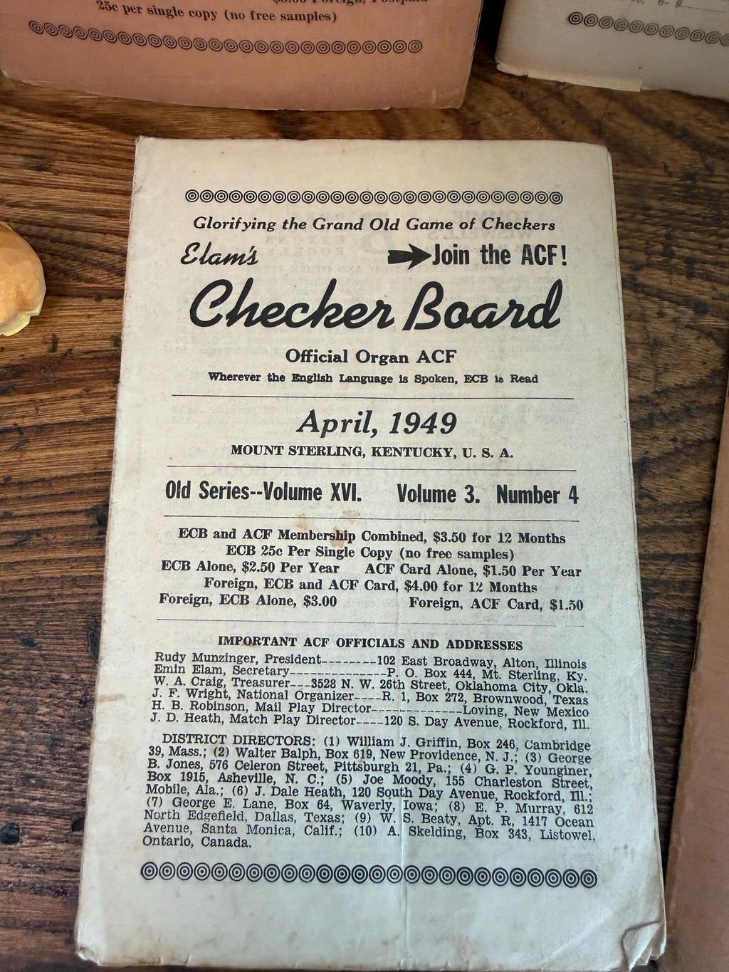 Lot of 5 Vintage Elam's Checker Board Magazines from 1947-1949