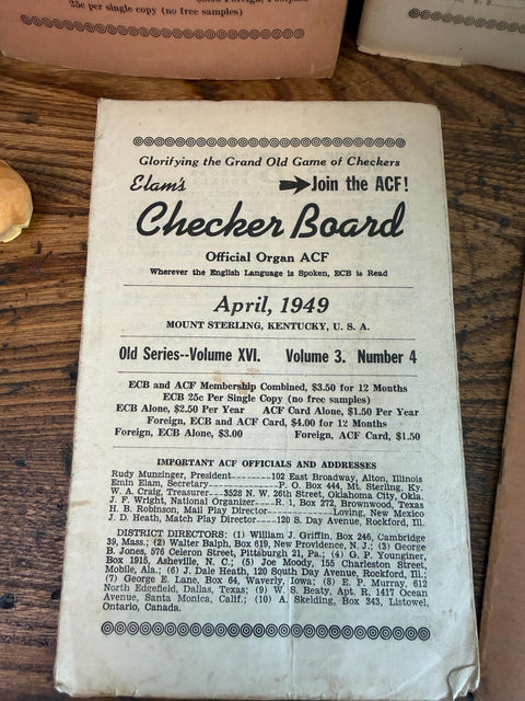 Lot of 5 Vintage Elam's Checker Board Magazines from 1947-1949