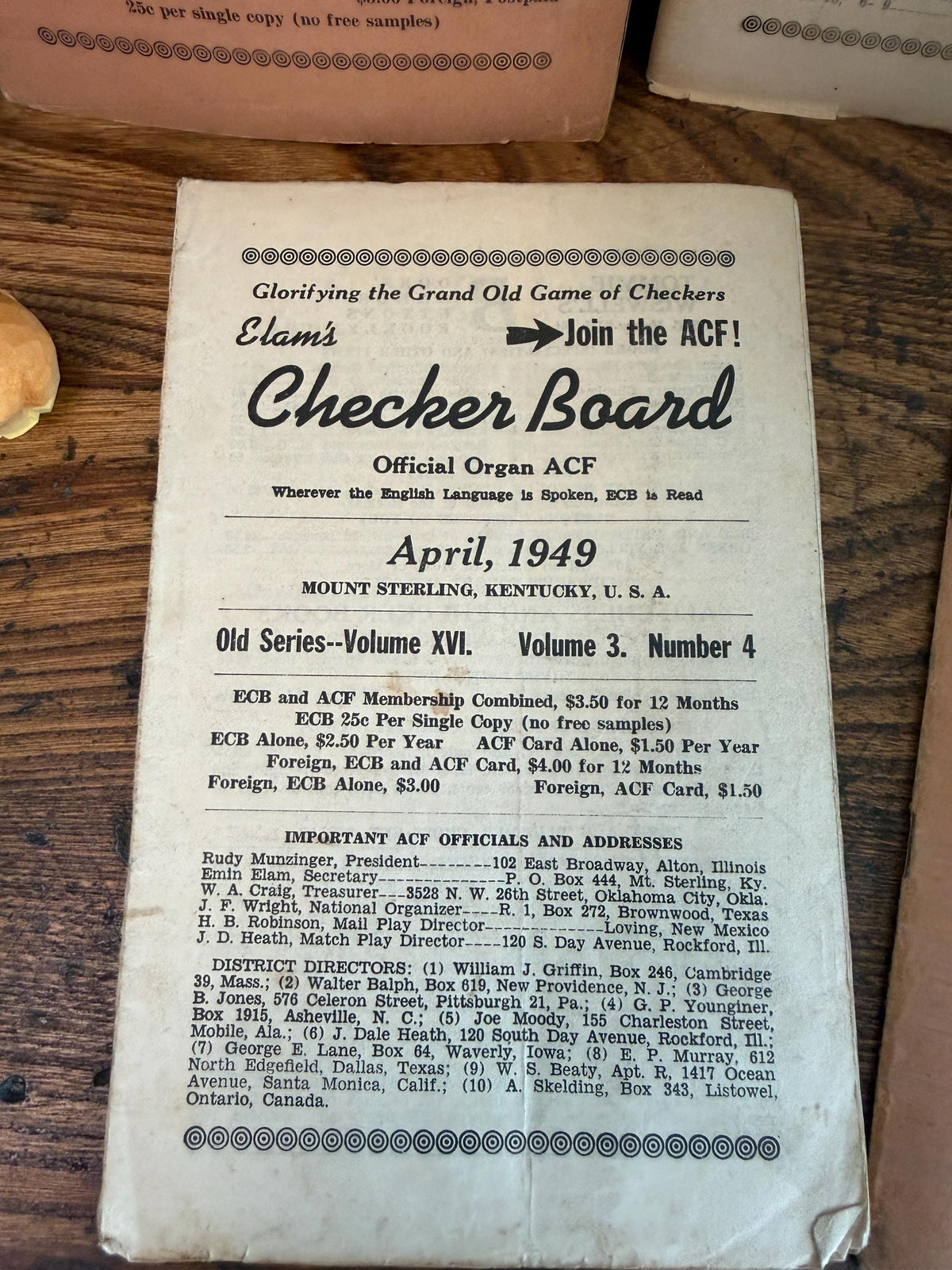 Lot of 5 Vintage Elam's Checker Board Magazines from 1947-1949