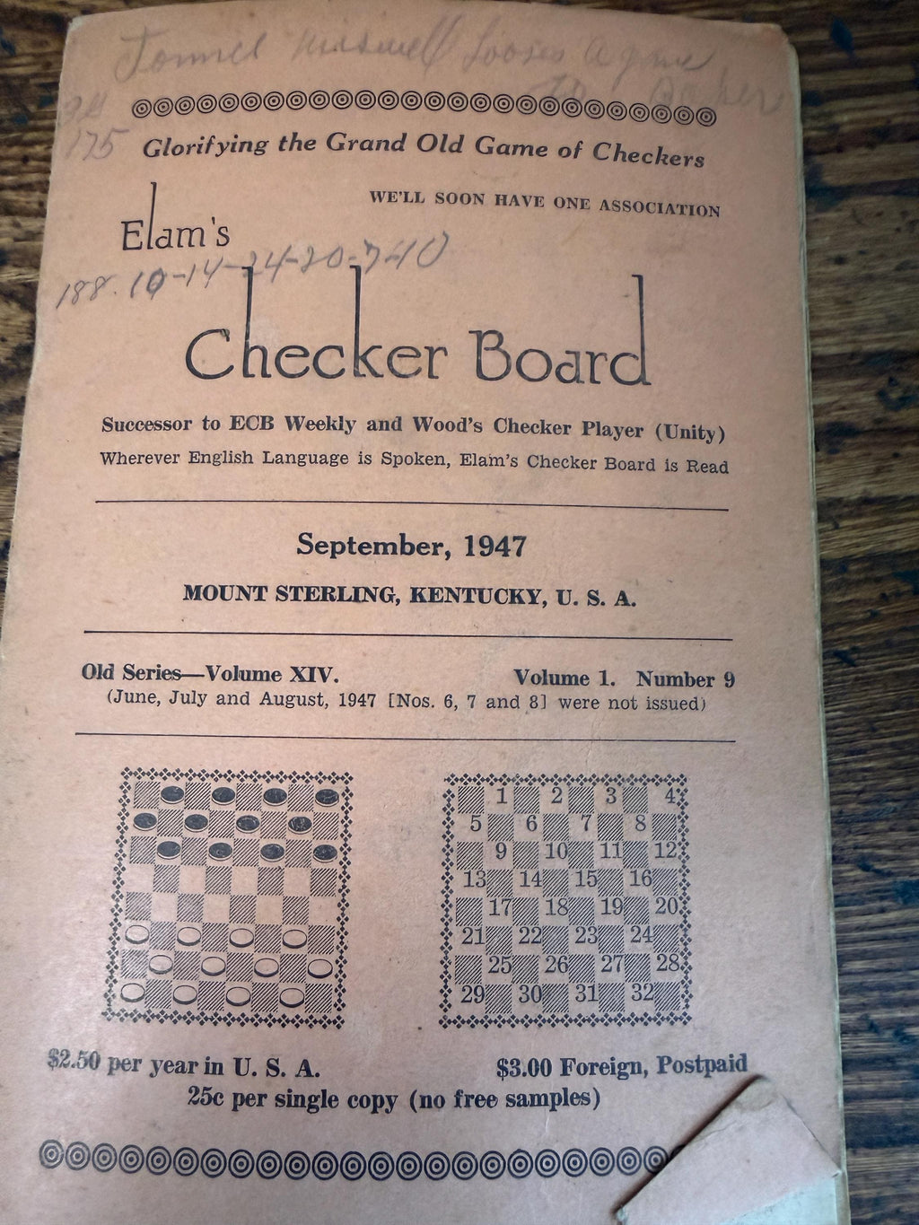 Lot of 5 Vintage Elam's Checker Board Magazines from 1947-1949