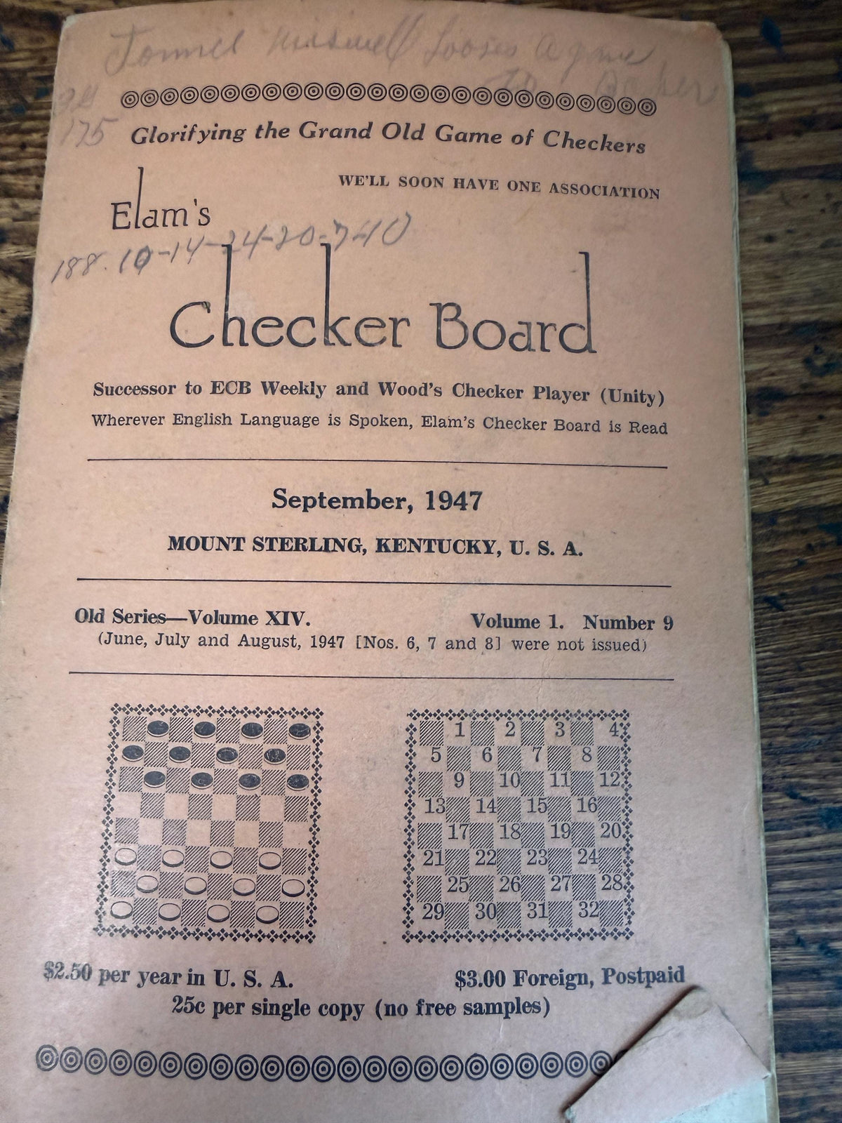 Lot of 5 Vintage Elam's Checker Board Magazines from 1947-1949
