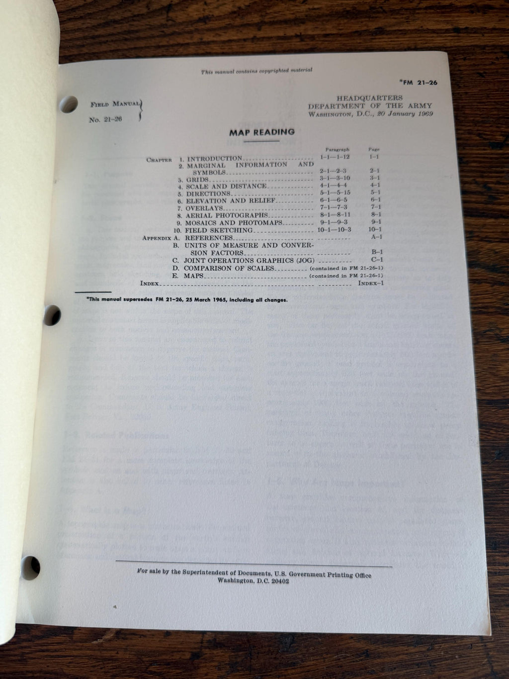 FM 21-26 Map Reading Field Manual by US Army | 1969 Paperback