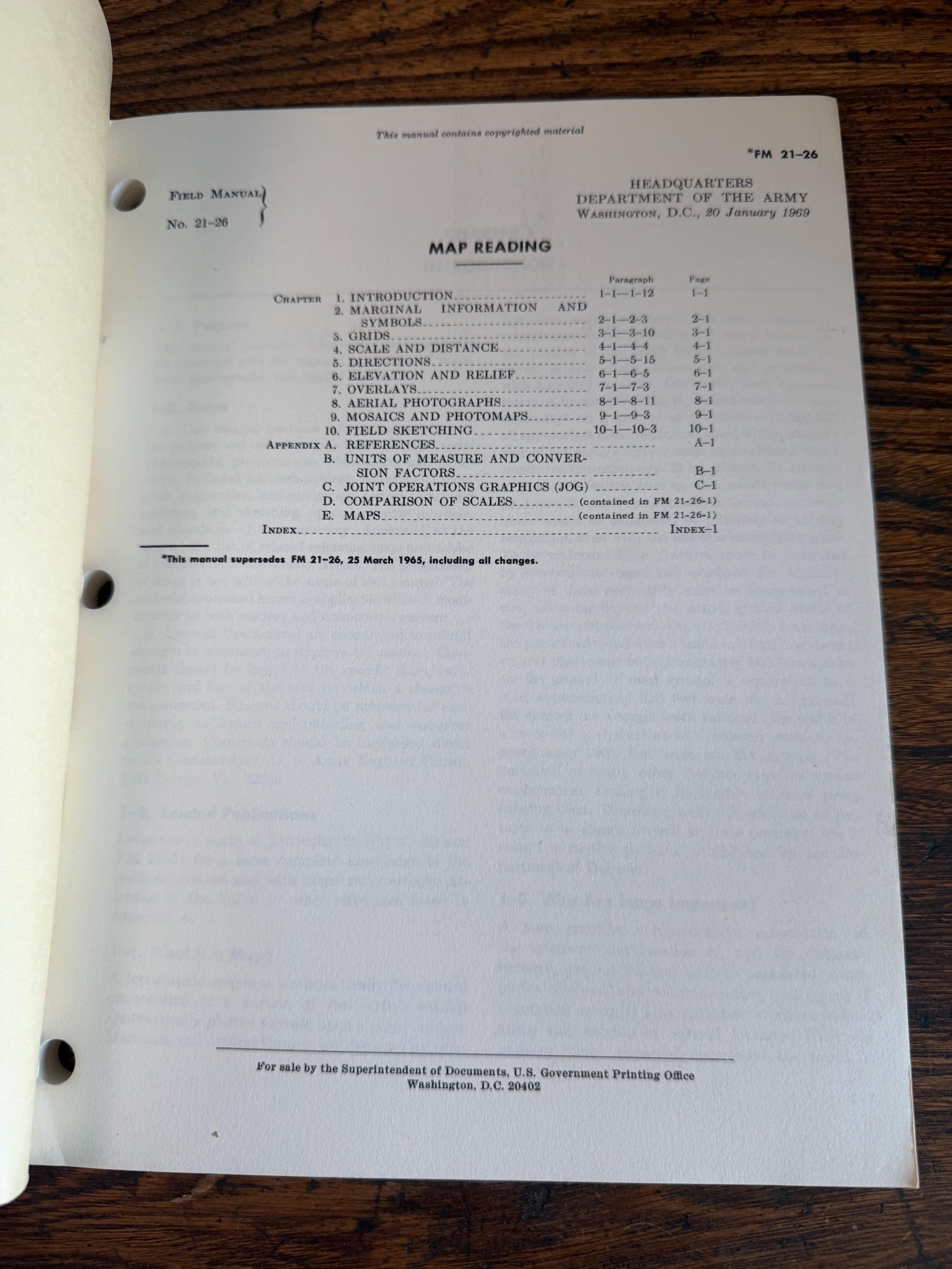 FM 21-26 Map Reading Field Manual by US Army | 1969 Paperback