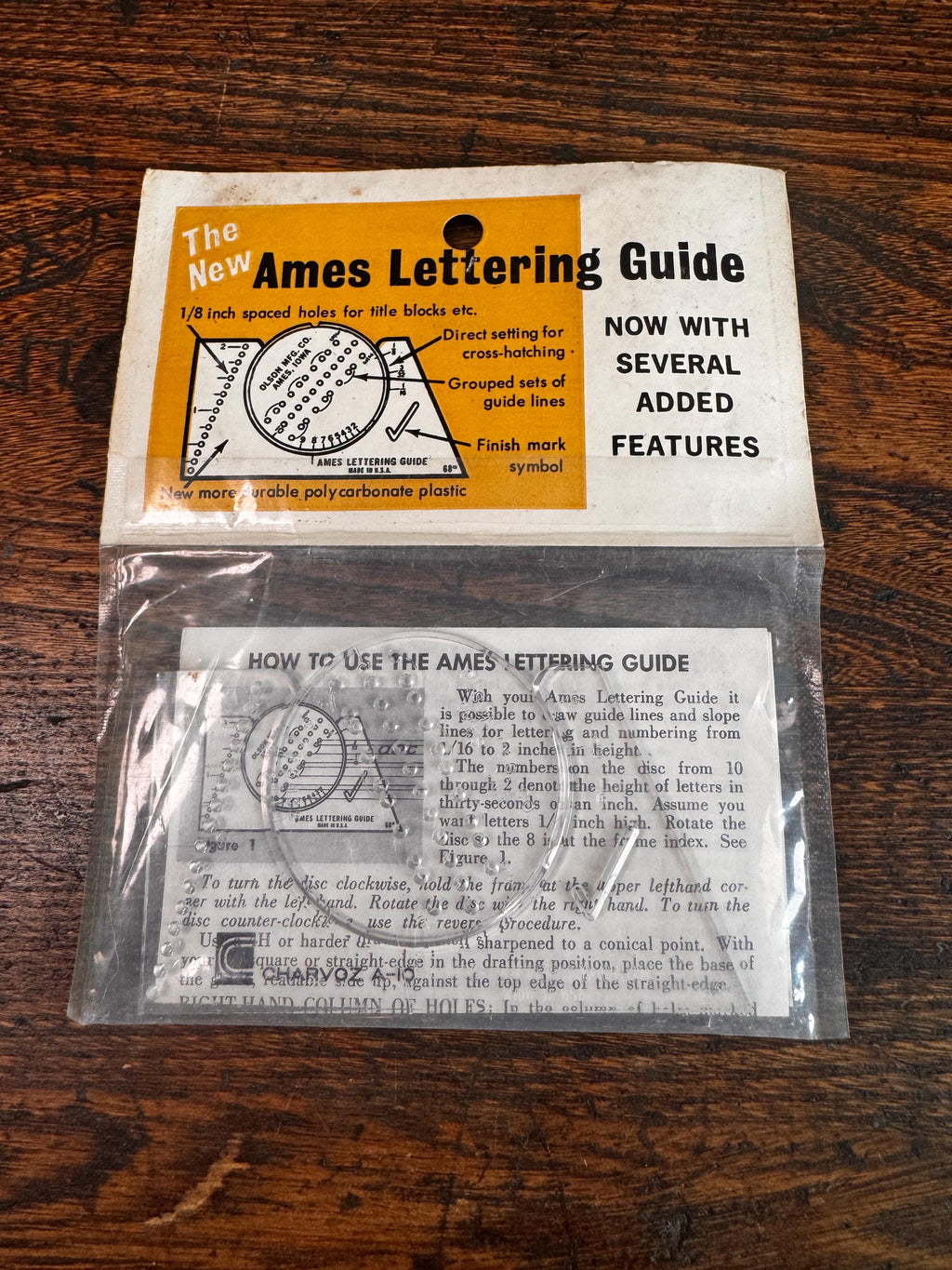 Vintage Ames Lettering Guide by Olson Mfg. Co. Drafting Tool
