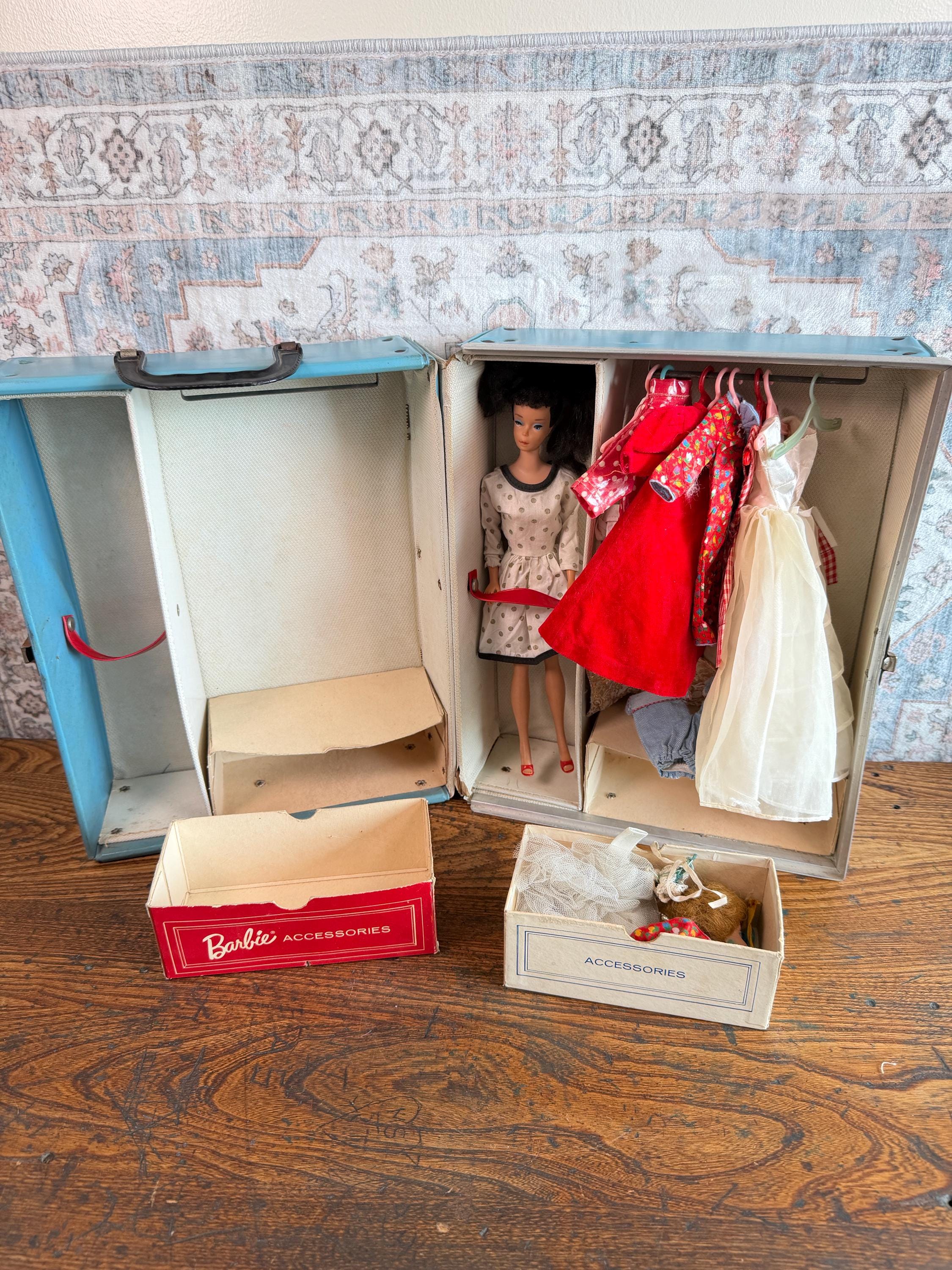 Late 4 Ponytail Barbie Doll with Wardrobe and 1964 Case by Mattel