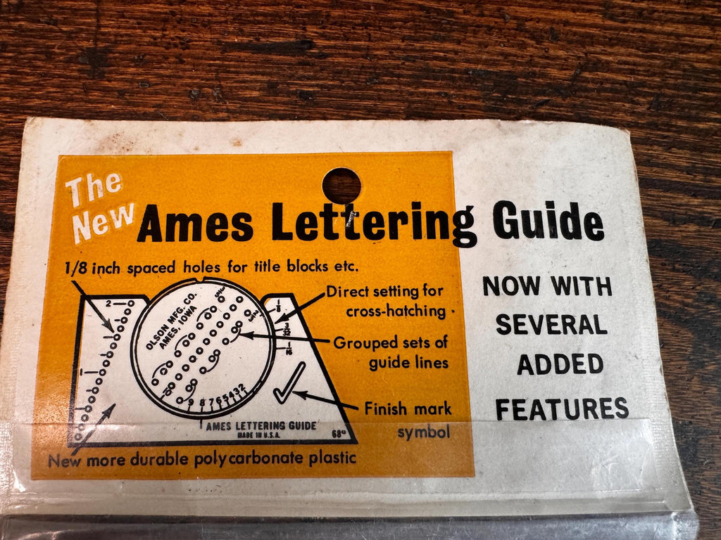 Vintage Ames Lettering Guide by Olson Mfg. Co. Drafting Tool