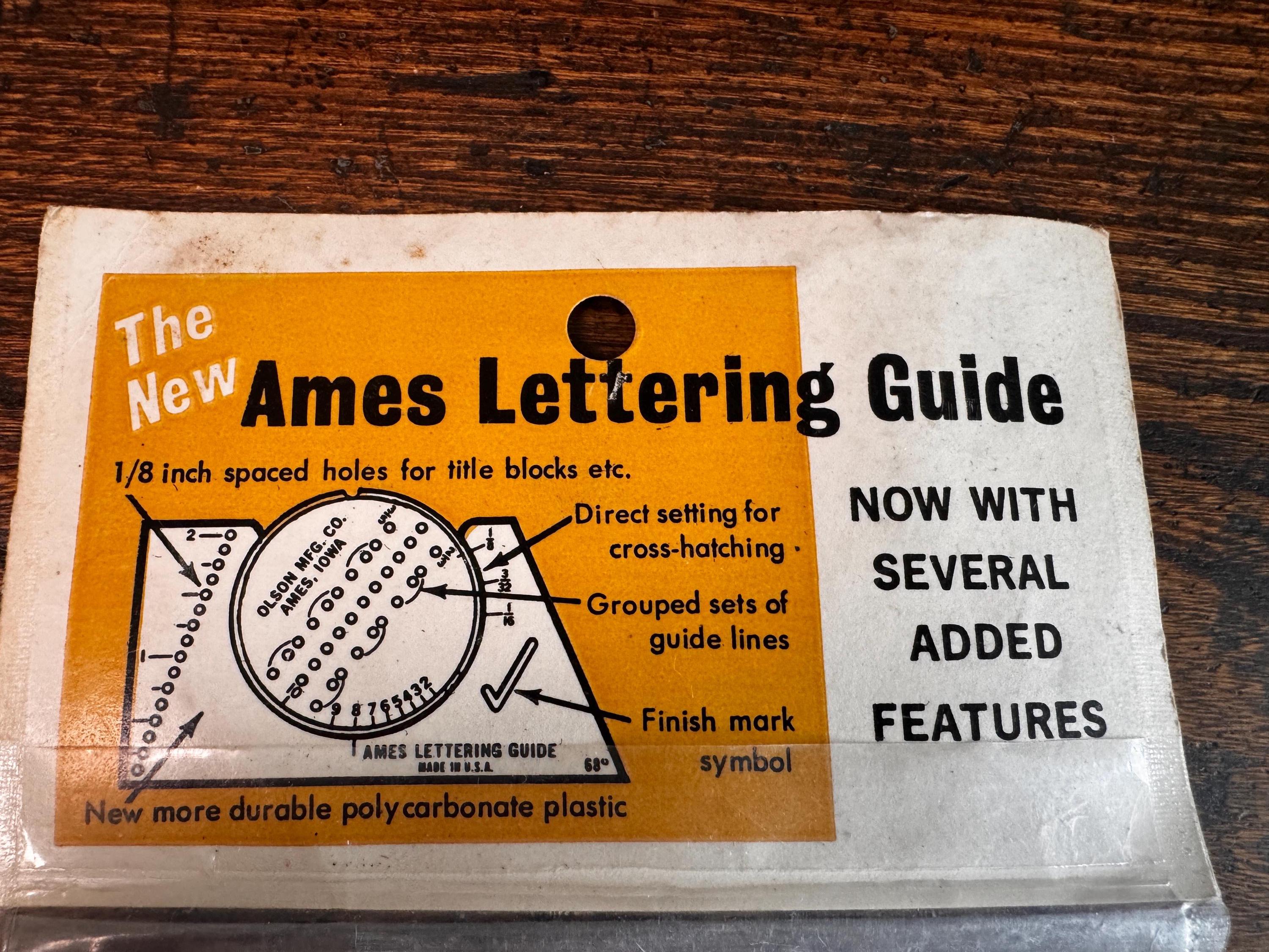 Vintage Ames Lettering Guide by Olson Mfg. Co. Drafting Tool