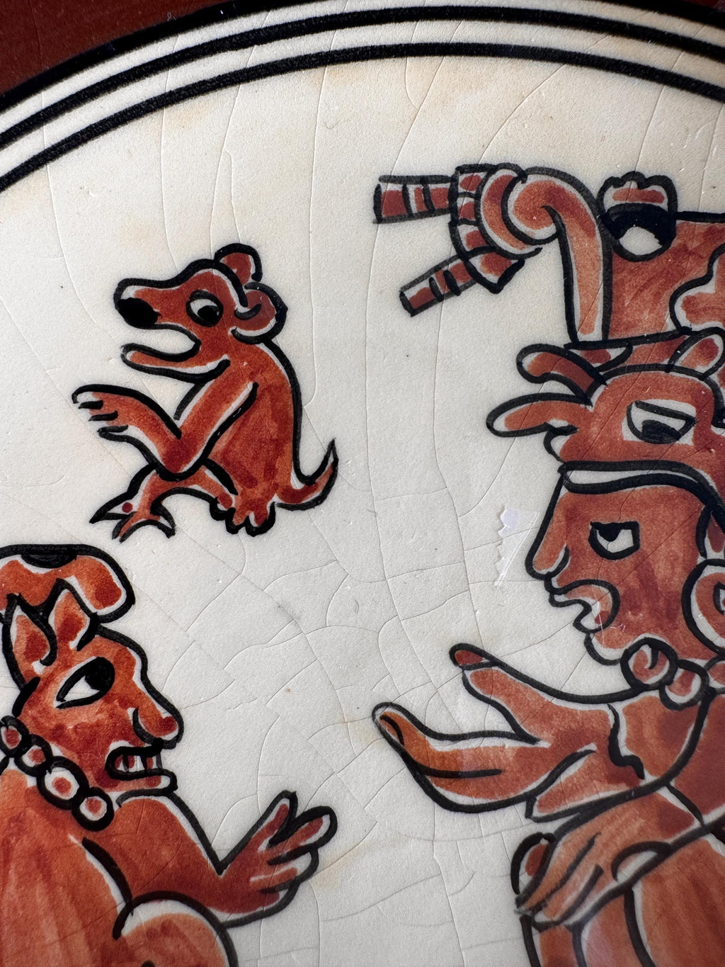 Ixbalanque Decorative Ceramic Plate with Mayan Motif