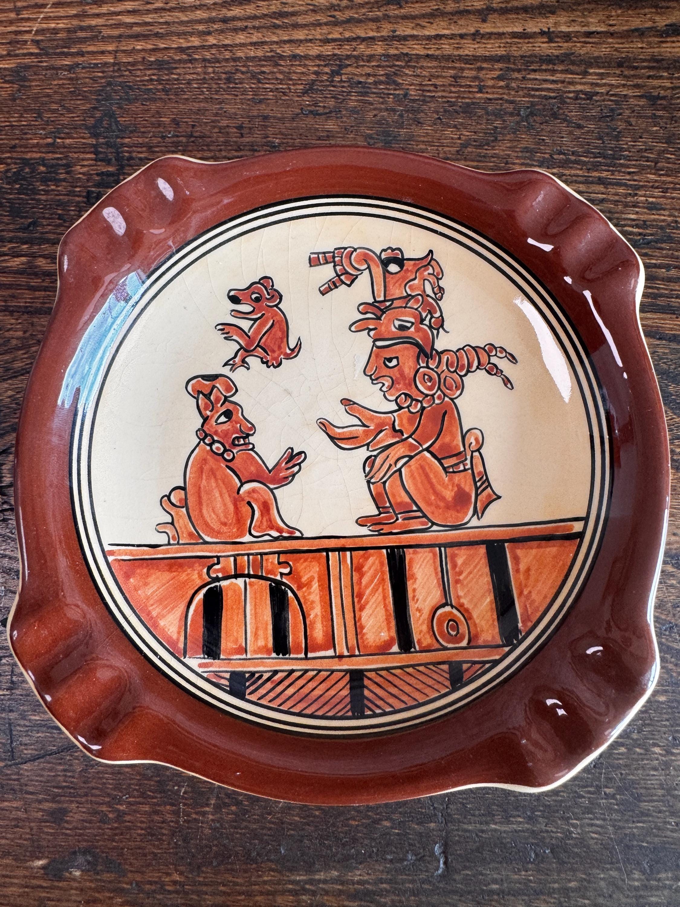 Ixbalanque Decorative Ceramic Plate with Mayan Motif