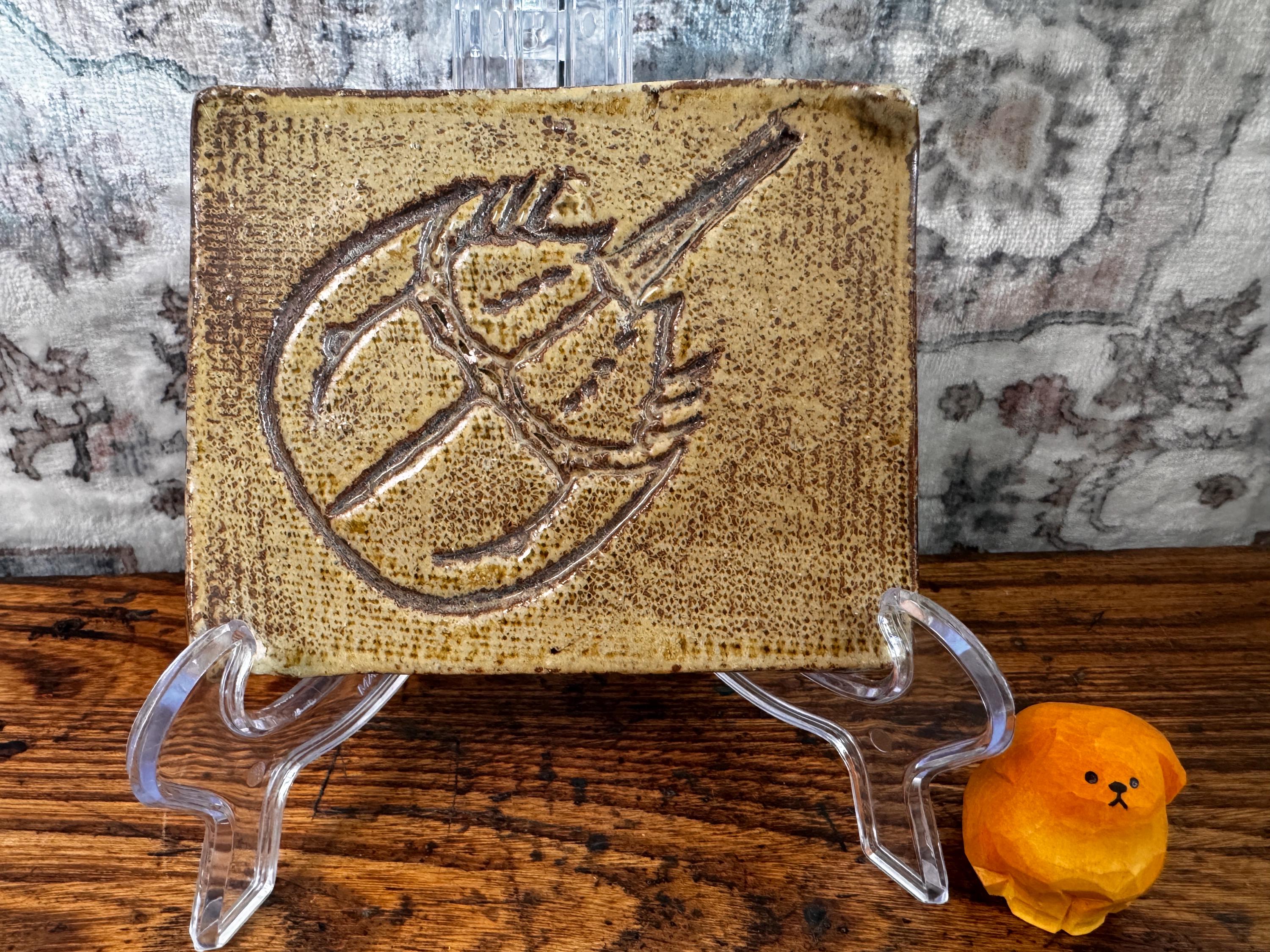 Ceramic Wall Plaque with Horseshoe Crab Design