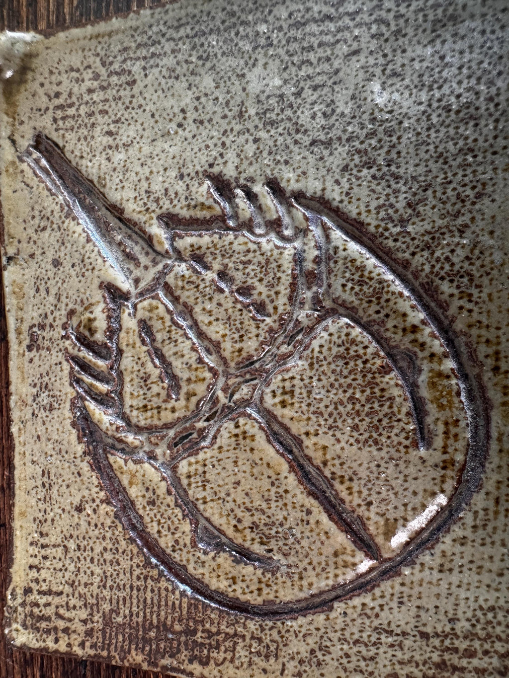 Ceramic Wall Plaque with Horseshoe Crab Design