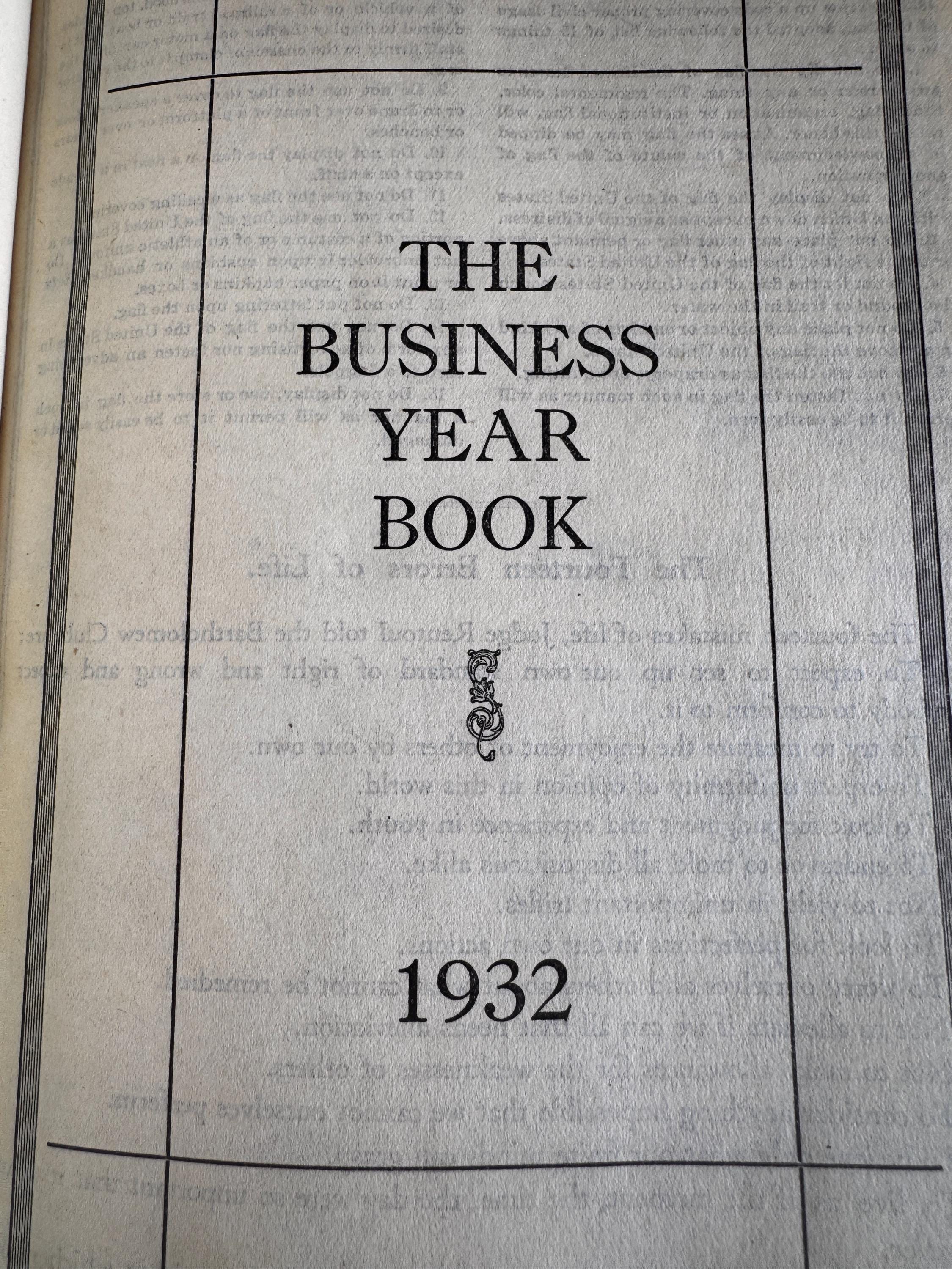 The Business Year Book 1932 by The Jacobs Manufacturing Company