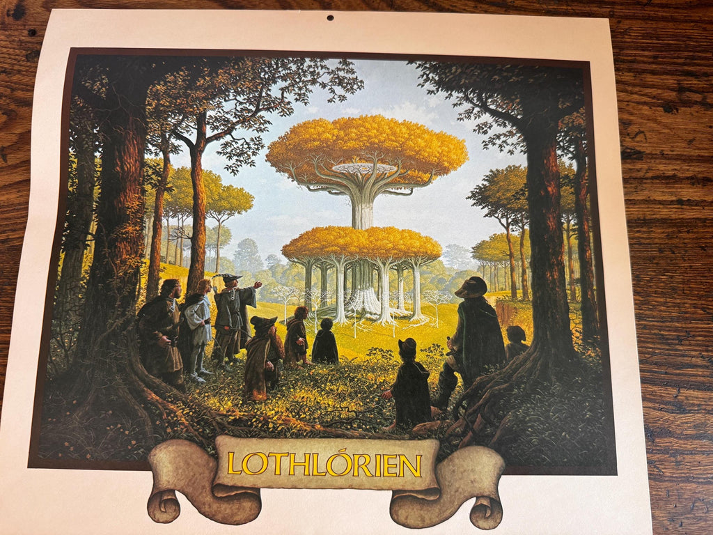 Lothlórien Fantasy Print by Hildebrandt | 1977 Calendar Page