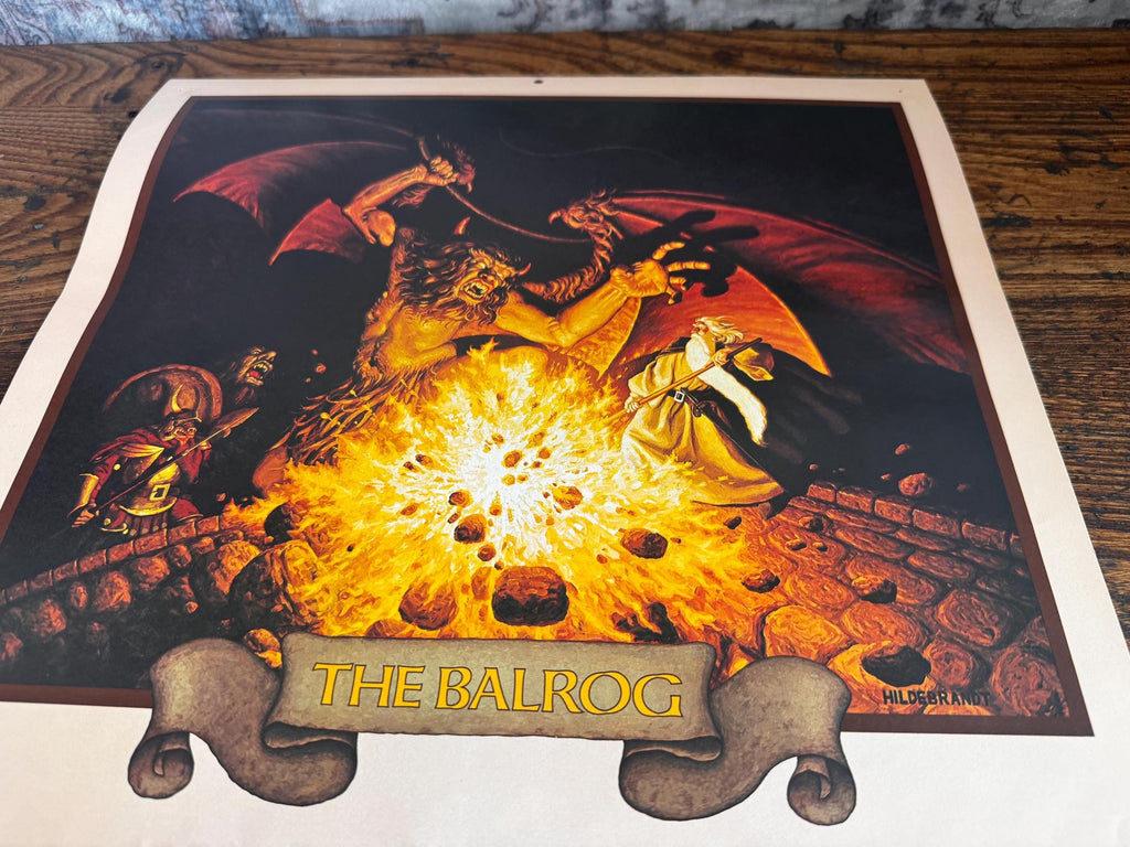The Balrog Fantasy Art Print by Hildebrandt | 1977 Calendar Page