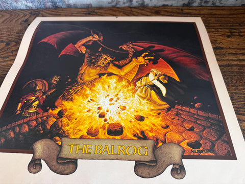 The Balrog Fantasy Art Print by Hildebrandt | 1977 Calendar Page