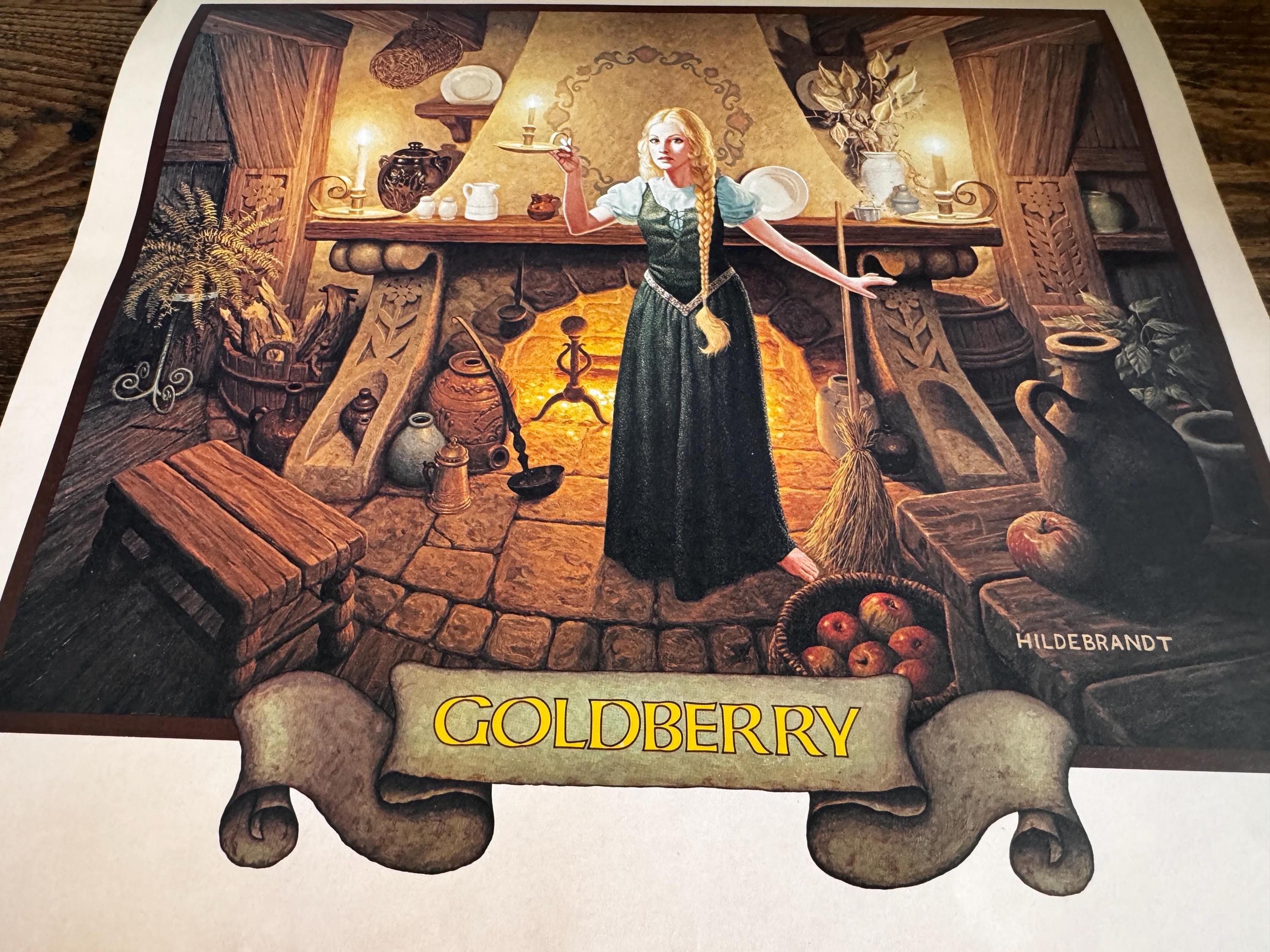 Goldberry Fantasy Art Print by Hildebrandt | 1977 Calendar Page