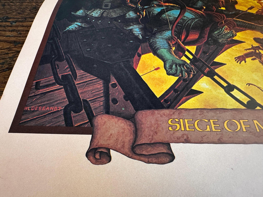 Siege of Minas Tirith Fantasy Art Print by Hildebrandt | 1977 Calendar Page