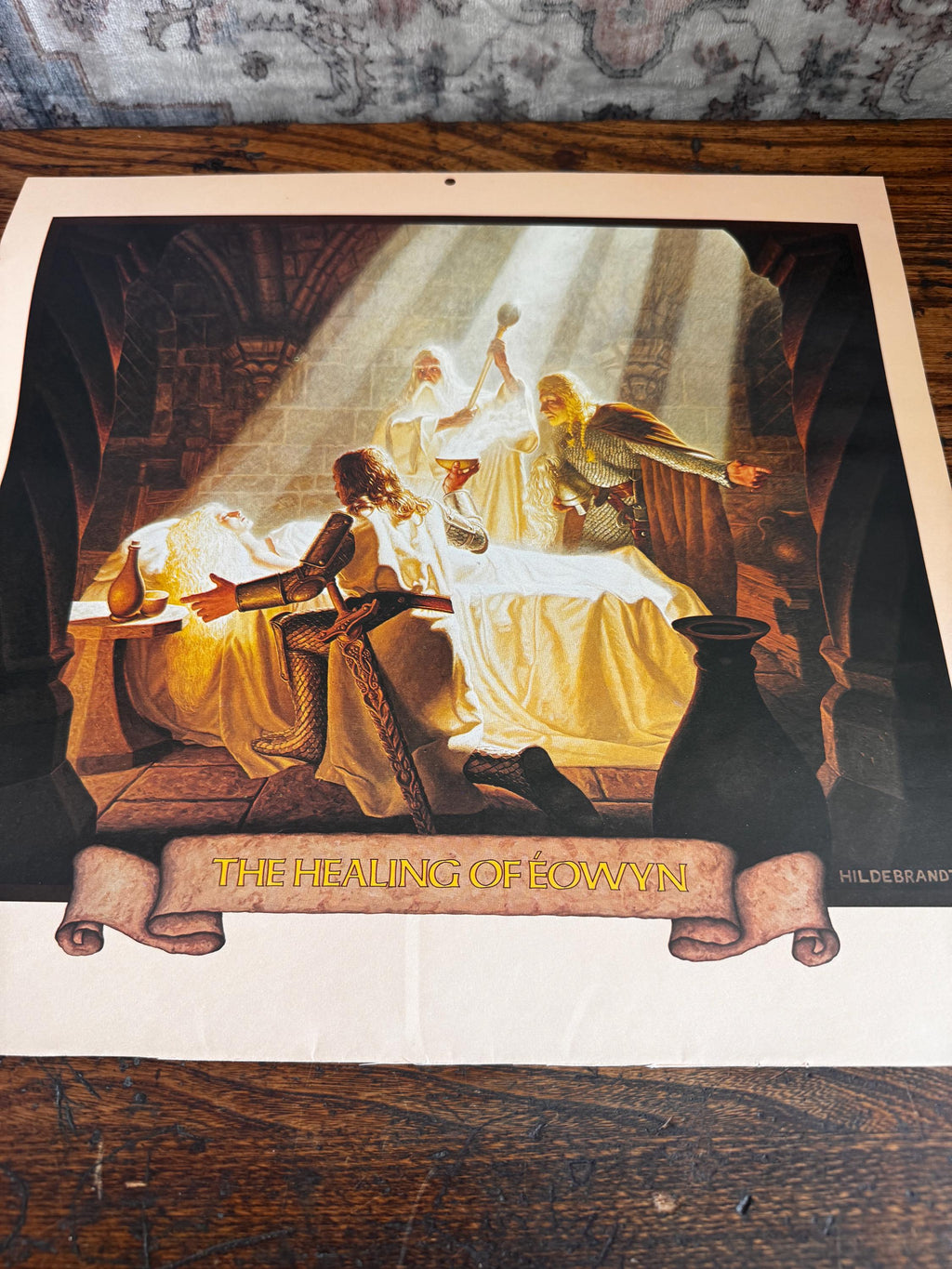 The Healing of Éowyn Fantasy Art Print by Hildebrandt | 1977 Calendar Page