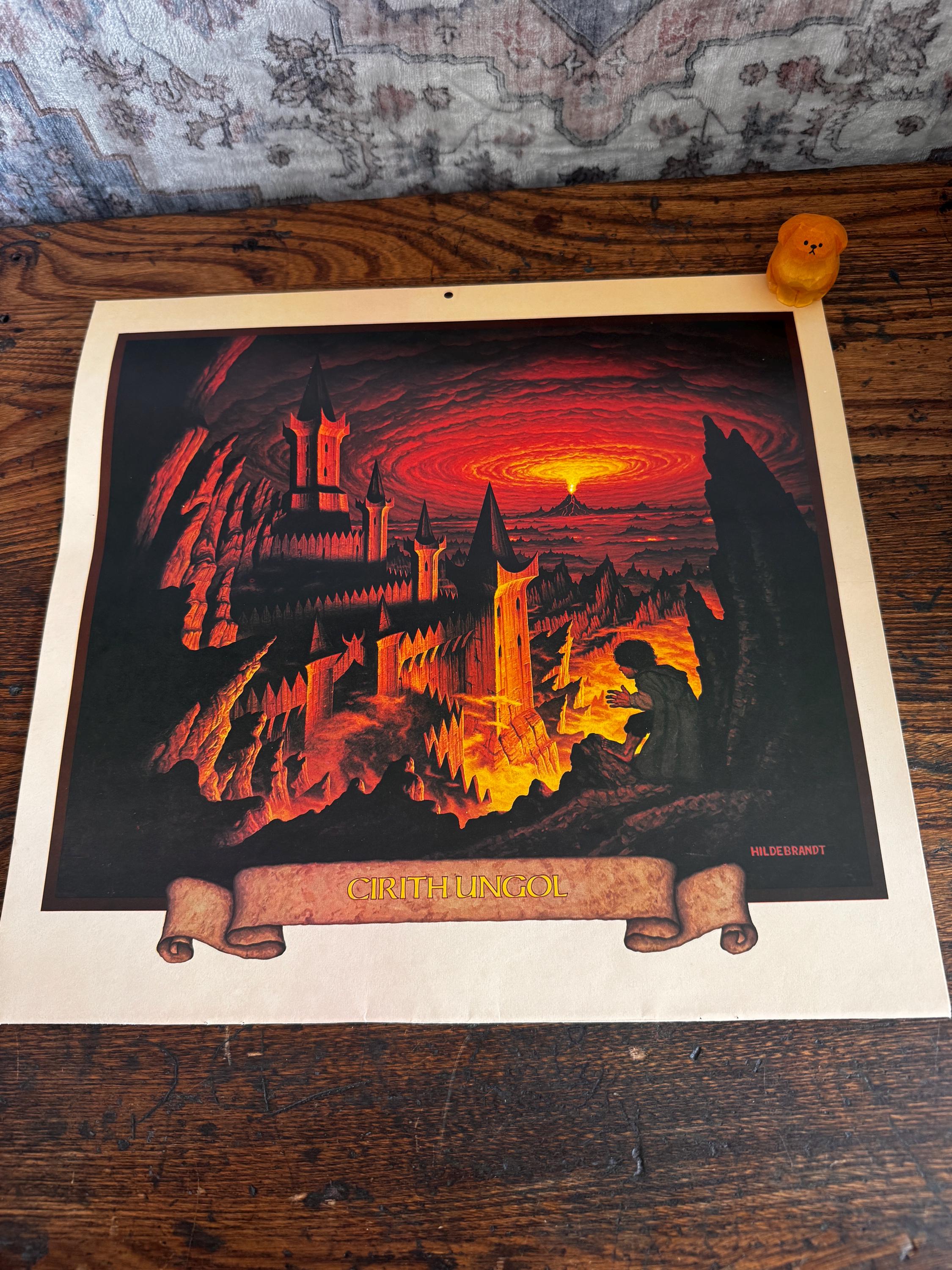 Cirith Ungol Art Print Fantasy Art Print by Hildebrandt | 1977 Calendar Page