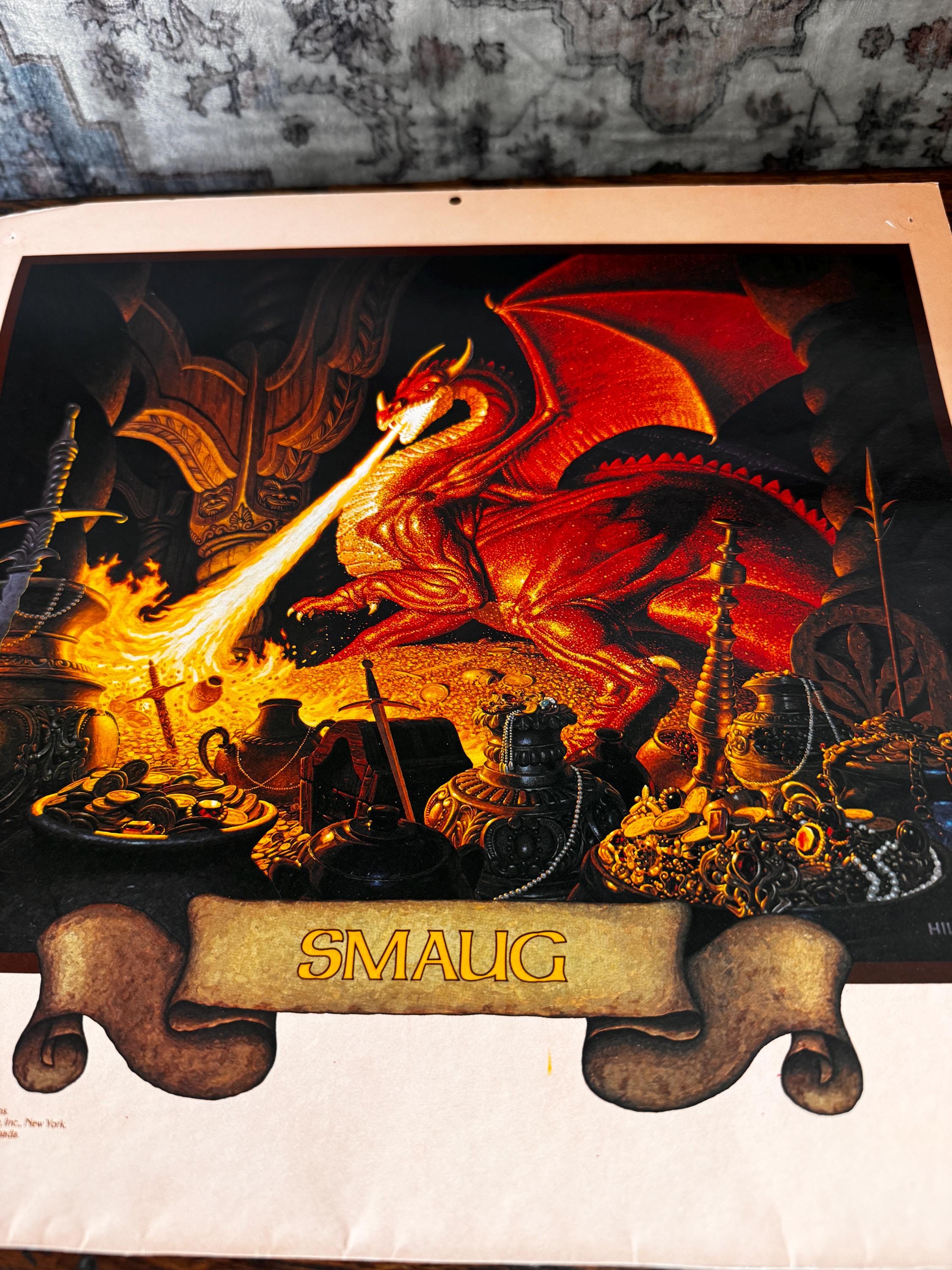 Smaug Fantasy Art Print by Hildebrandt | 1977 Calendar Page