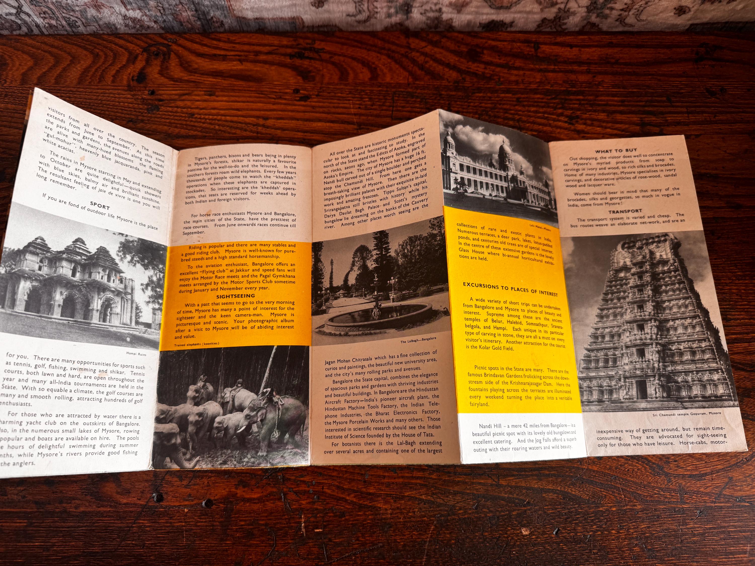 Lot of 5 Vintage India Travel Brochures and Maps