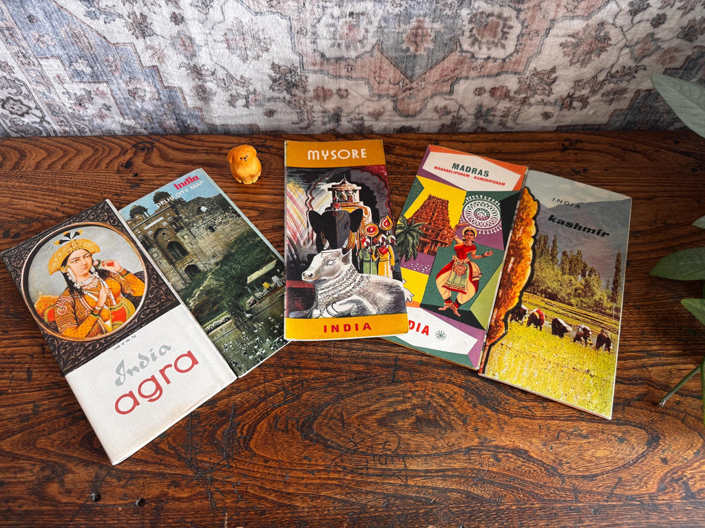 Lot of 5 Vintage India Travel Brochures and Maps