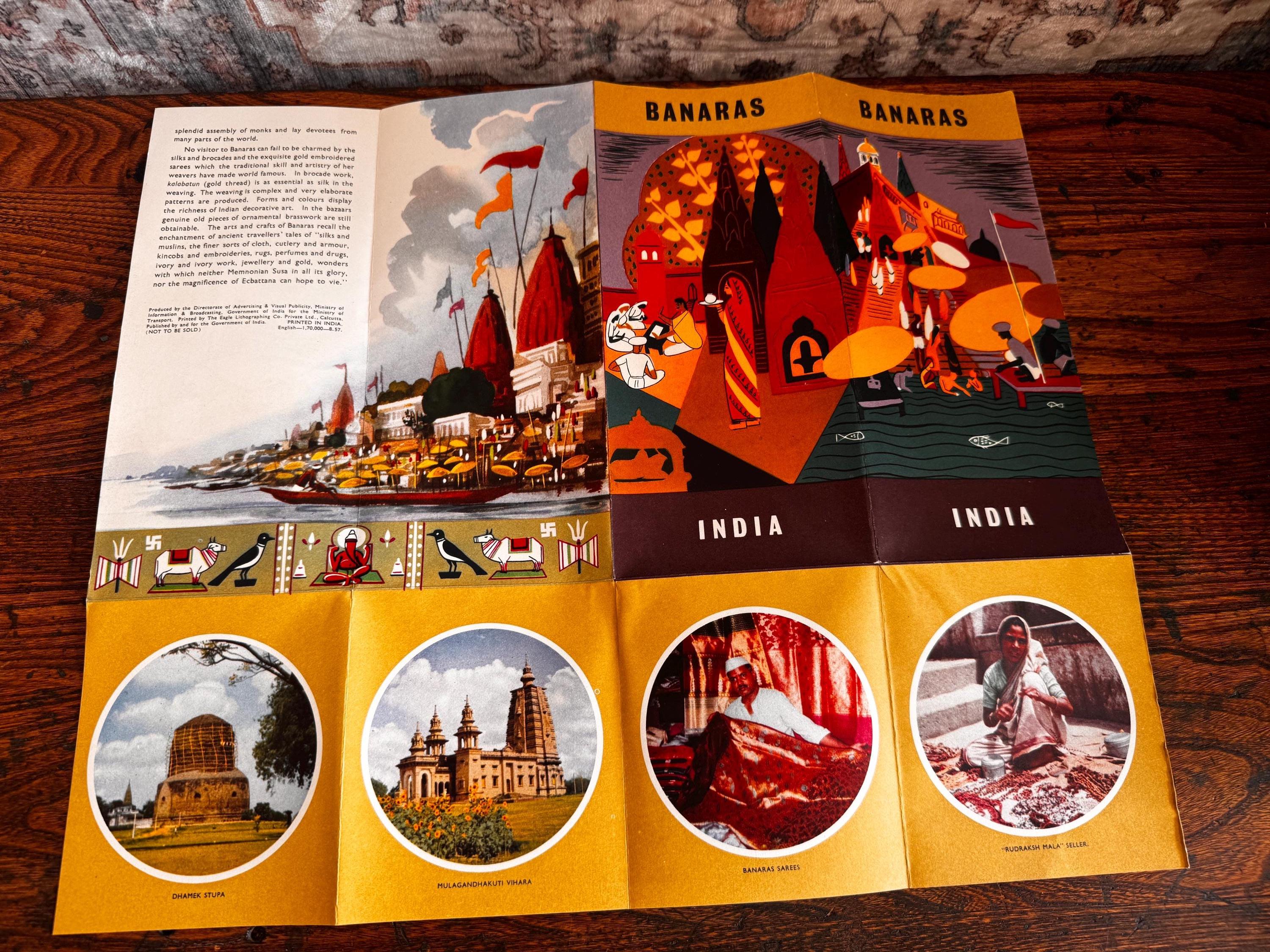 Lot of 6 Vintage Travel Brochures and Maps of India