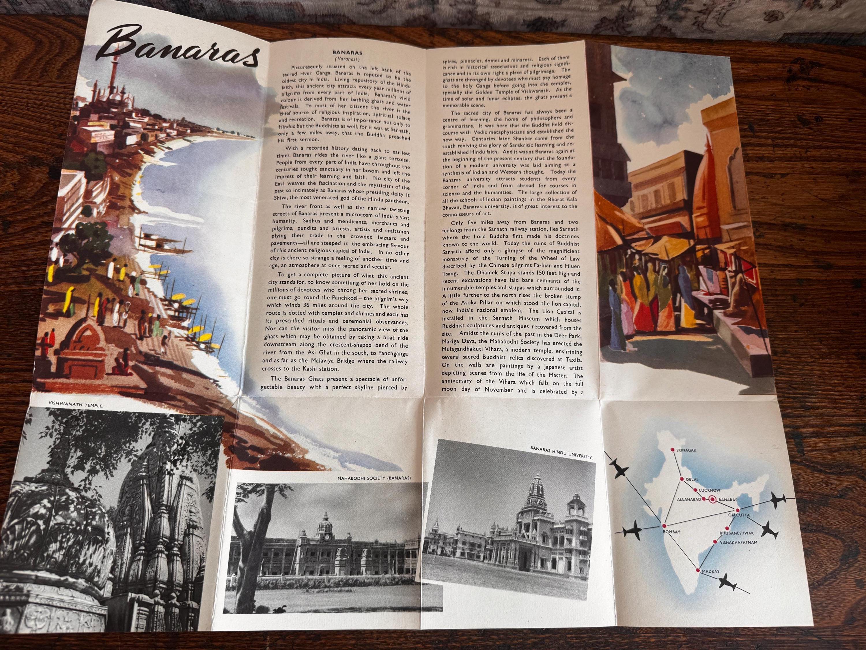 Lot of 6 Vintage Travel Brochures and Maps of India