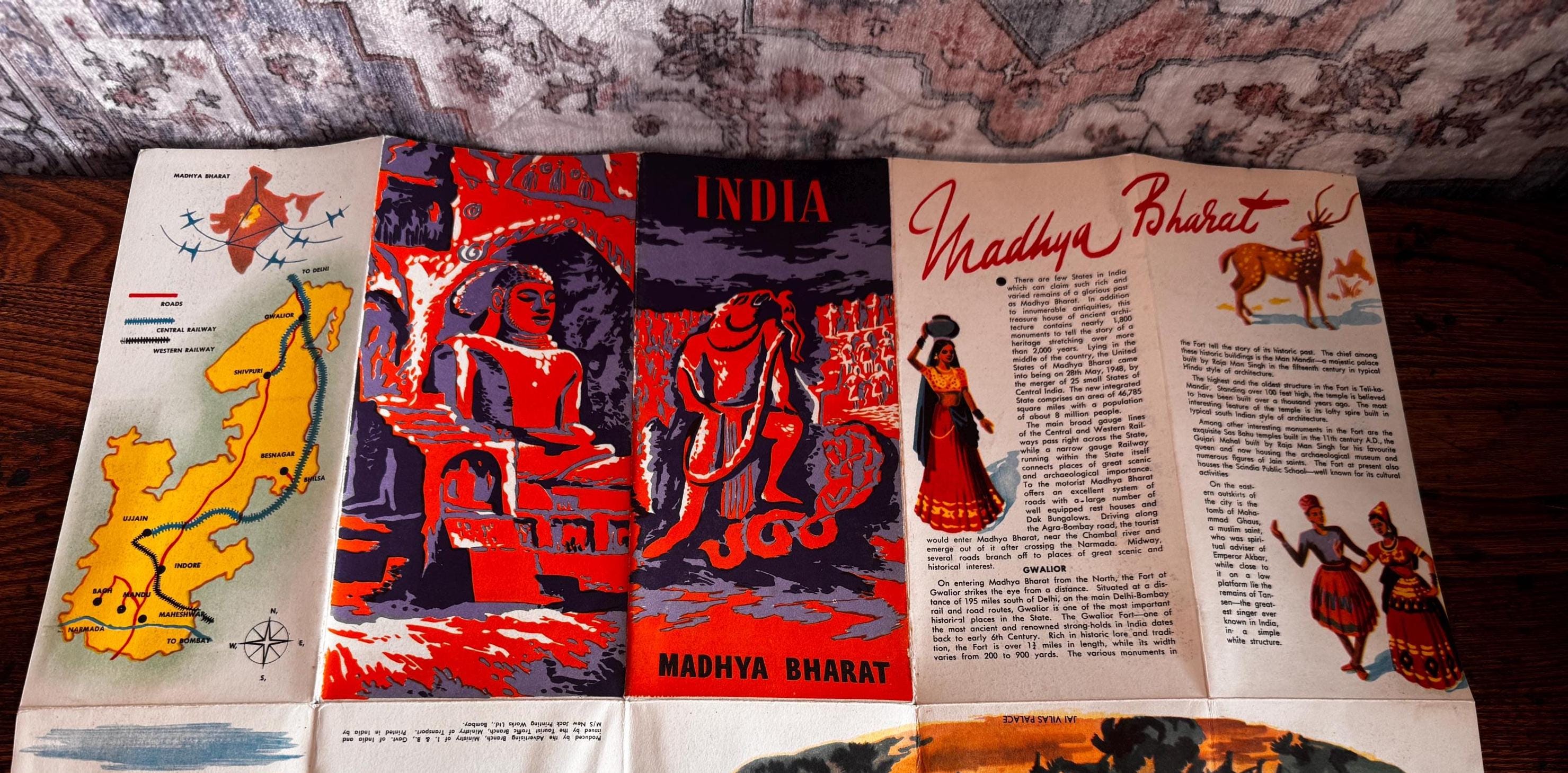 Lot of 5 Vintage Indian Travel Brochures and Maps