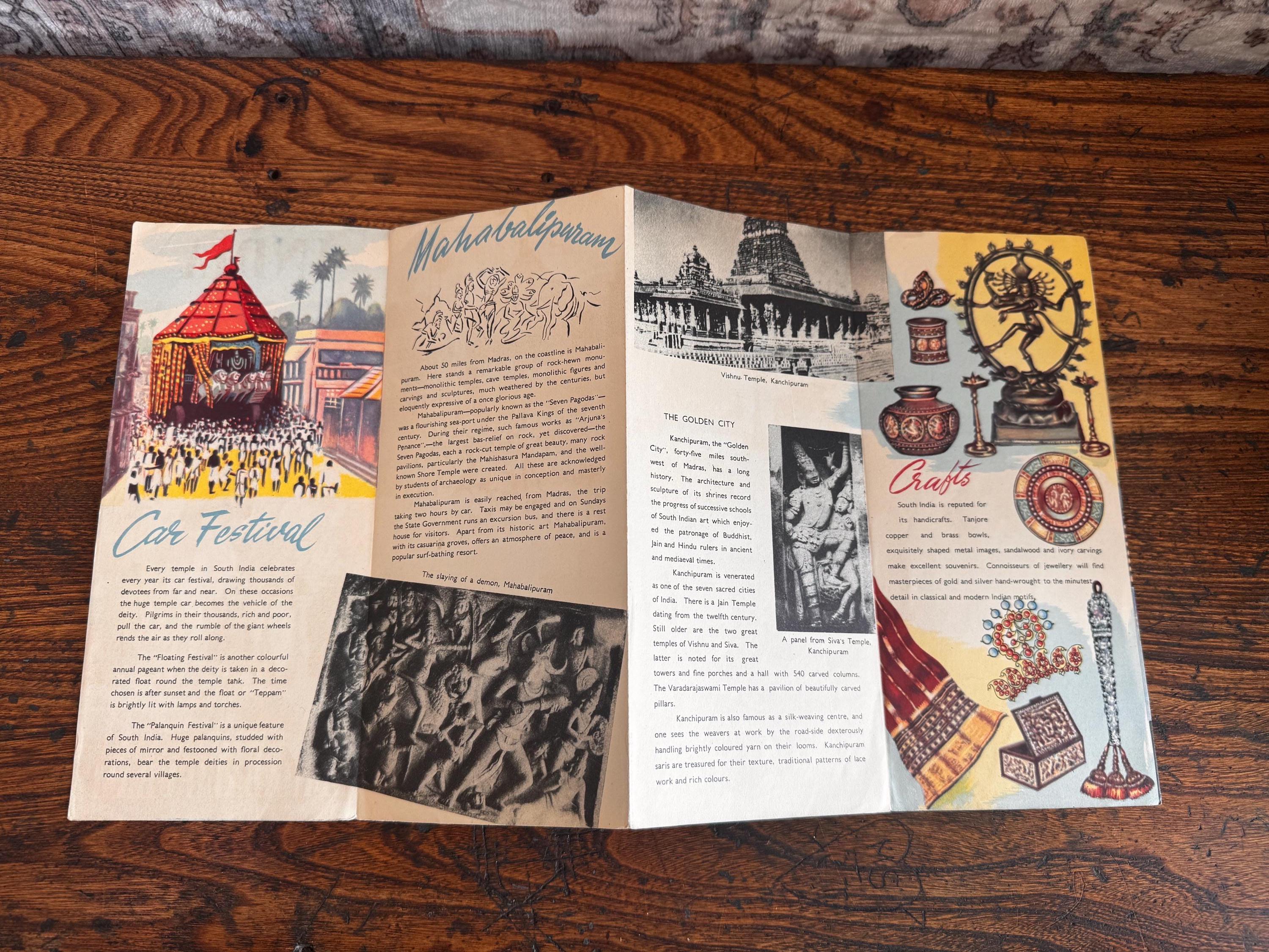 Lot of 5 Vintage Indian Travel Brochures and Maps