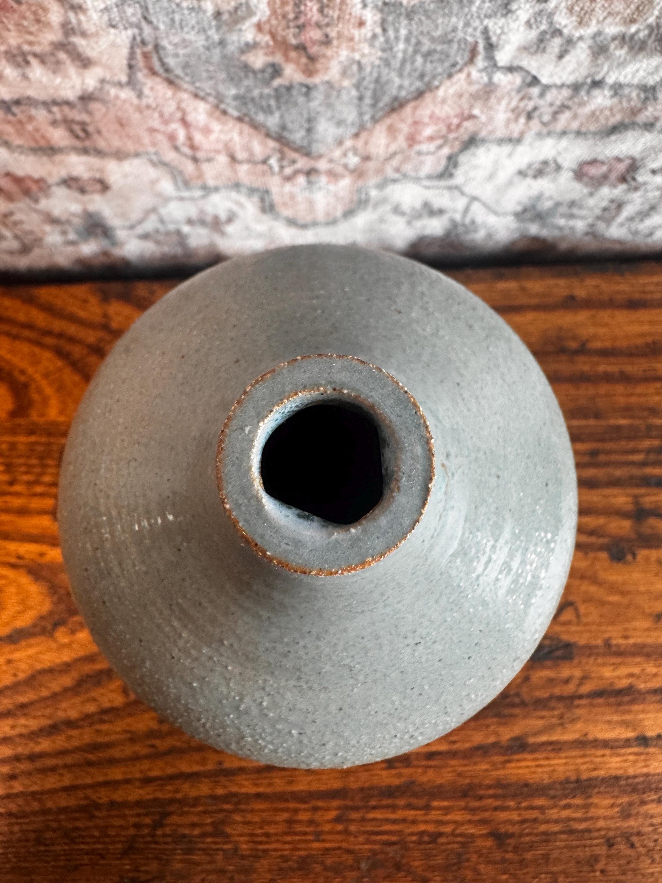 Handcrafted Ceramic Vase with Blue Gradient Glaze