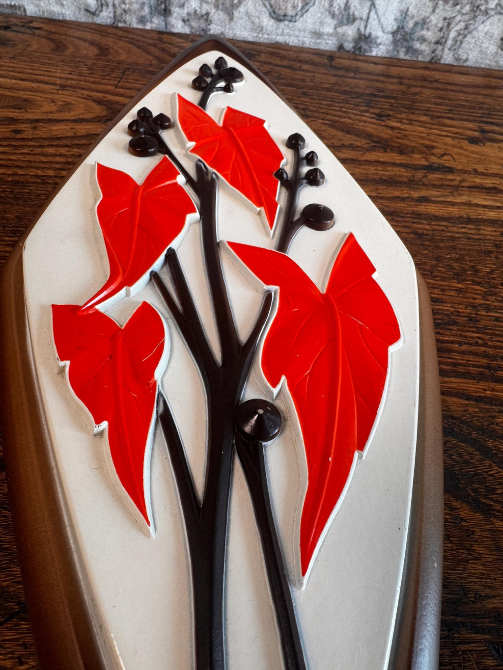 Set of Four Mid-Century Modern Syroco Wall Plaques with Floral Motifs