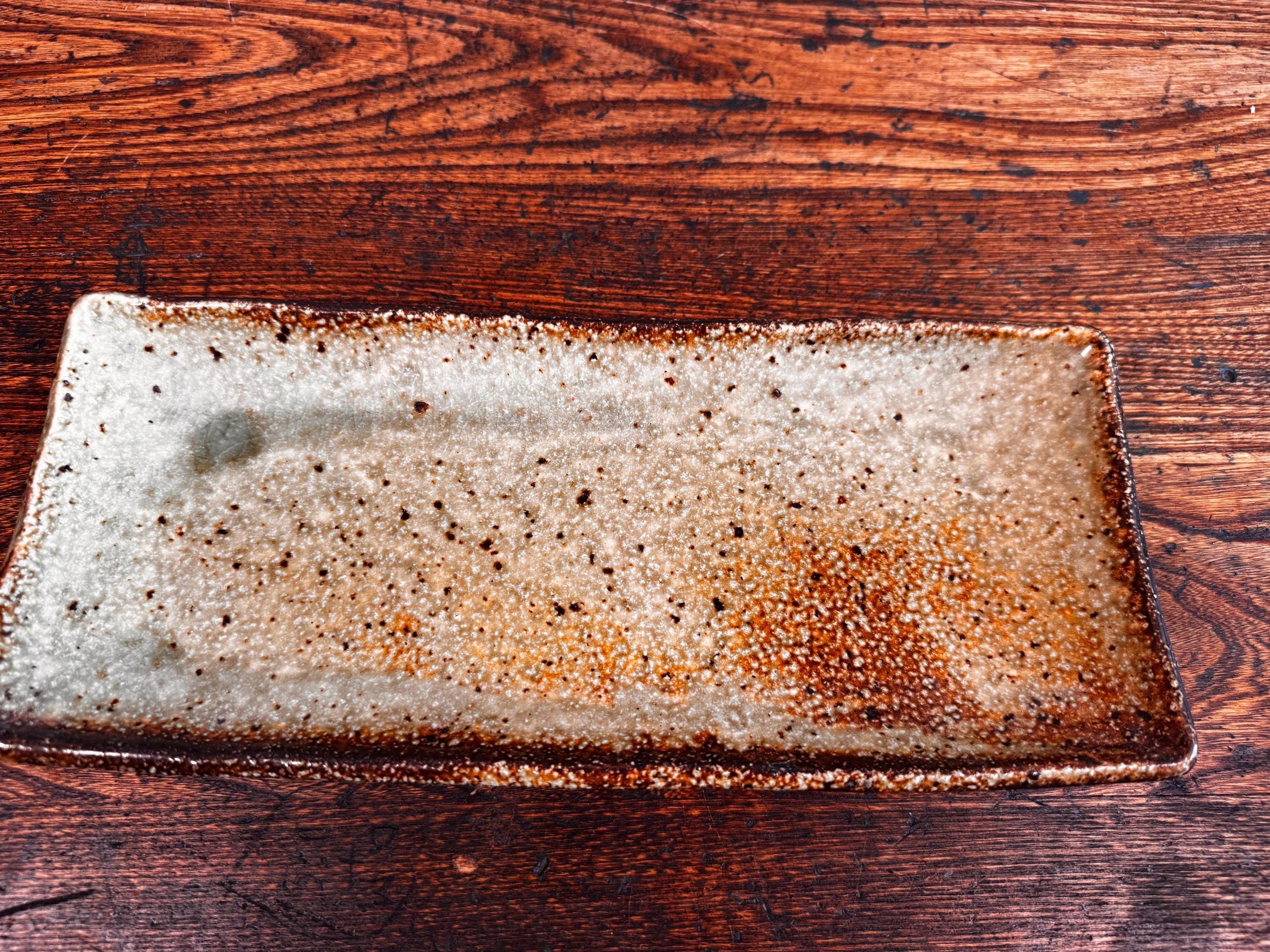 Rectangular Ceramic Serving Tray with Earthy Glaze