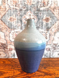 Handcrafted Ceramic Vase with Blue Gradient Glaze