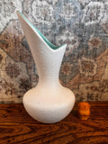 Royal Haeger 1960s Turquoise and White Textured Vase