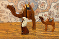 Vintage Hand Carved Wooden Camel Set | Folk Art Figurines