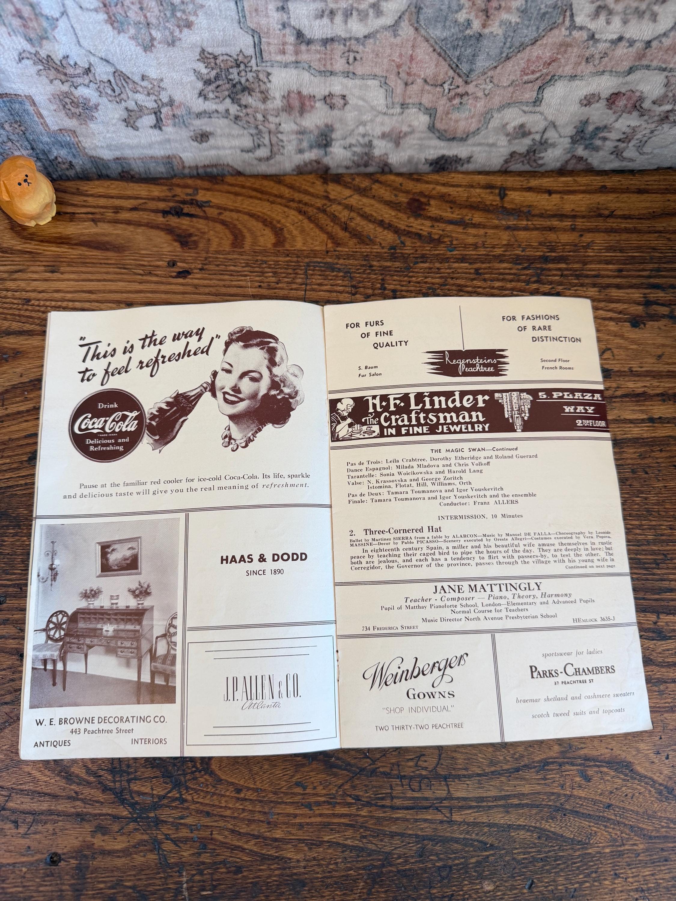 1941 All Star Concert Series Program Featuring Ballet Russe de Monte Carlo
