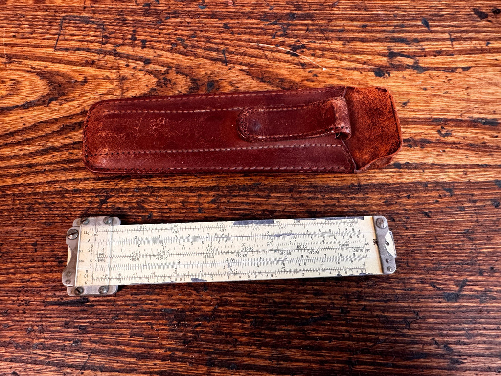 Pickett Log Log Slide Rule with 1953 Instruction Booklet and Leather Case