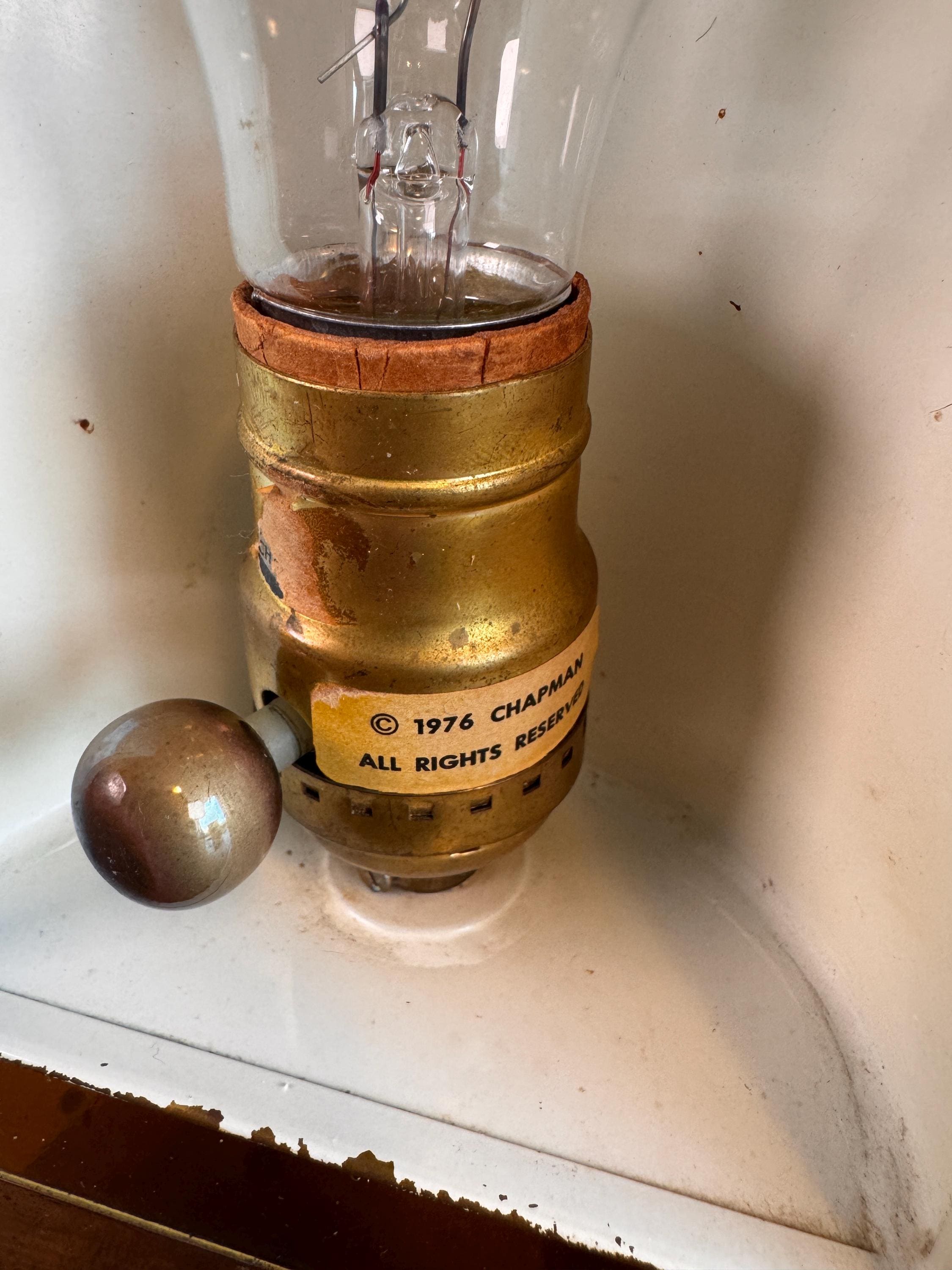 Chapman 1976 Brass Table Lamp with Dimmer Switch
