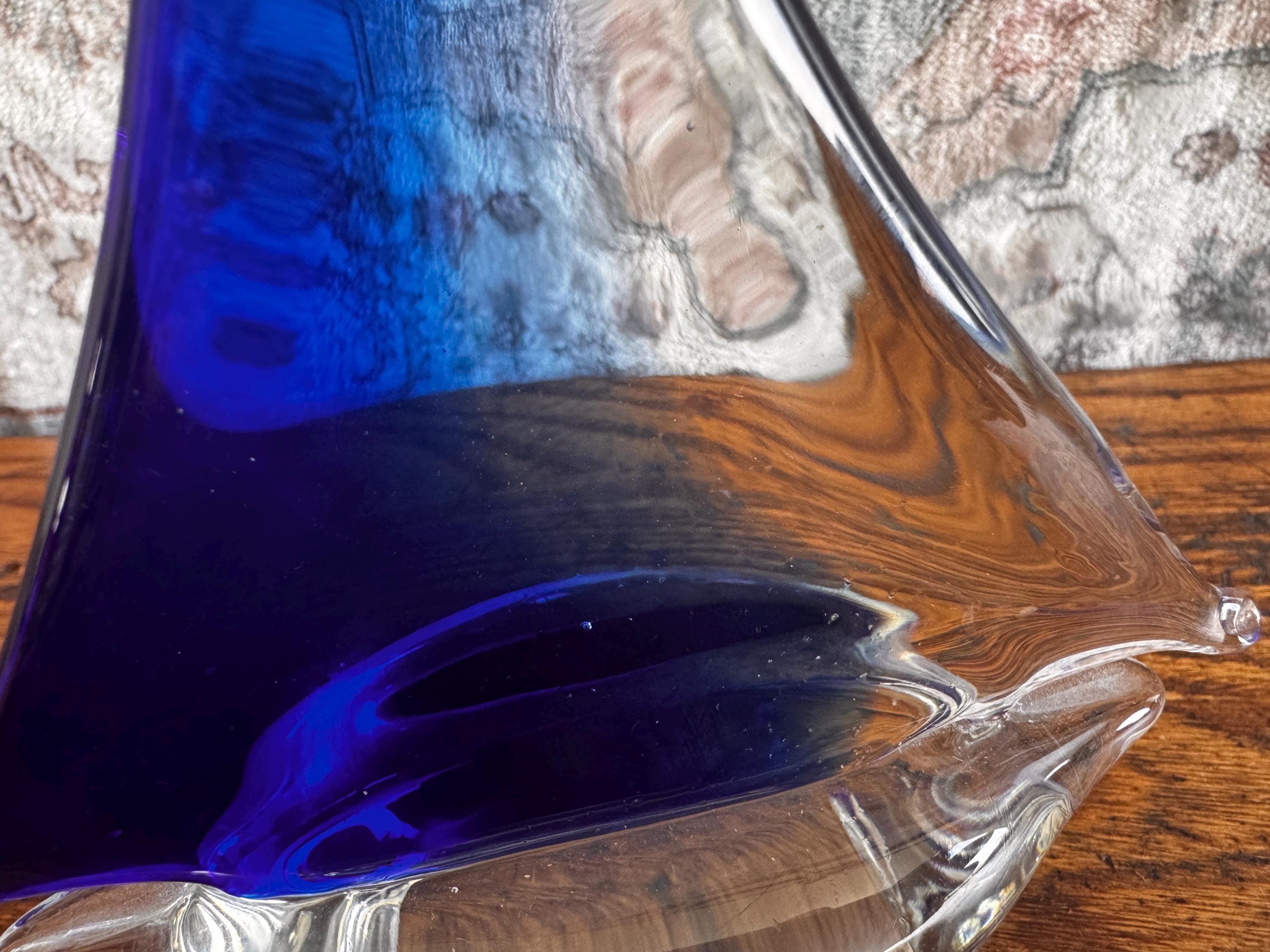 Hand Blown Glass Sailboat in Murano Style