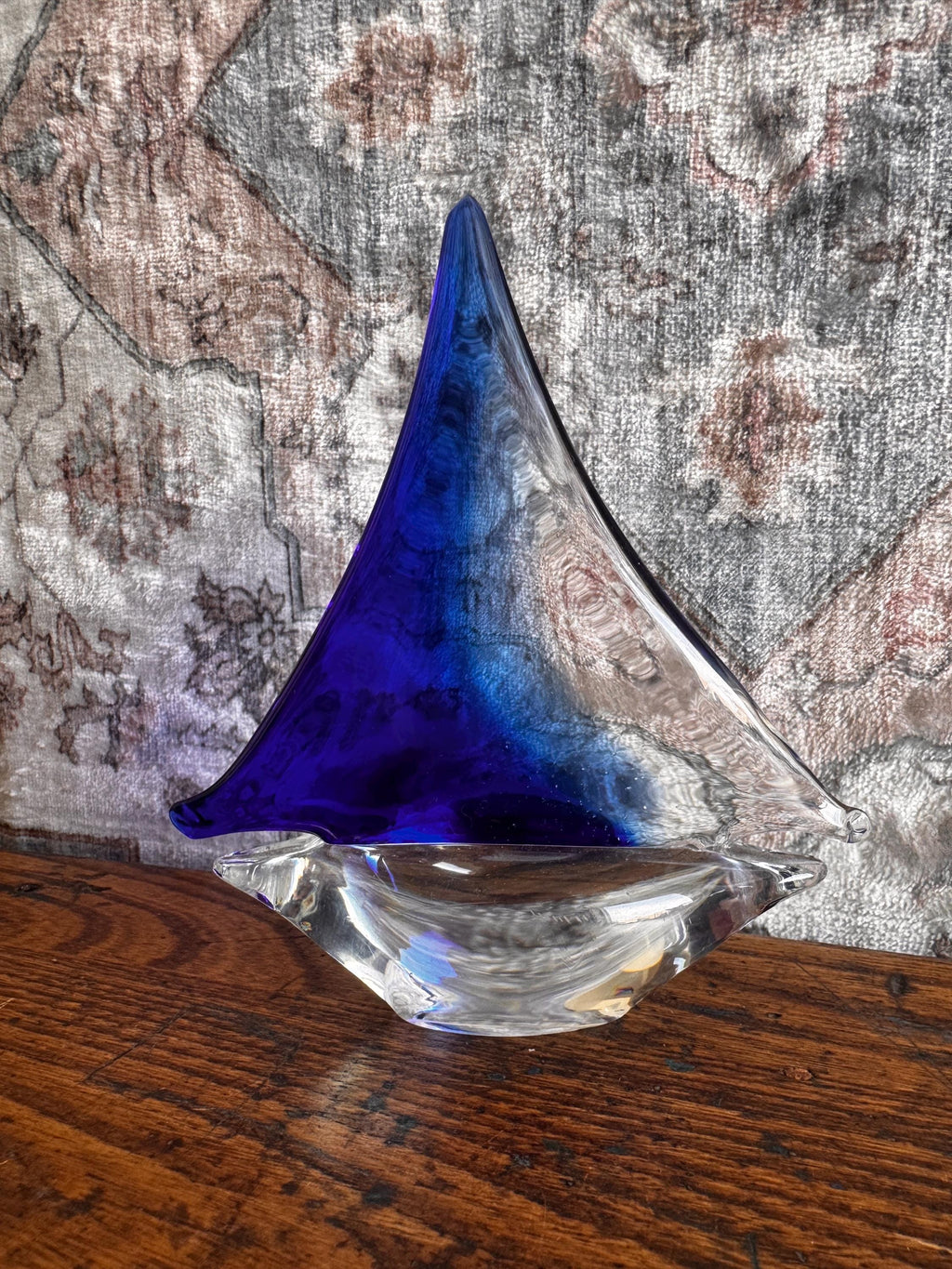 Hand Blown Glass Sailboat in Murano Style