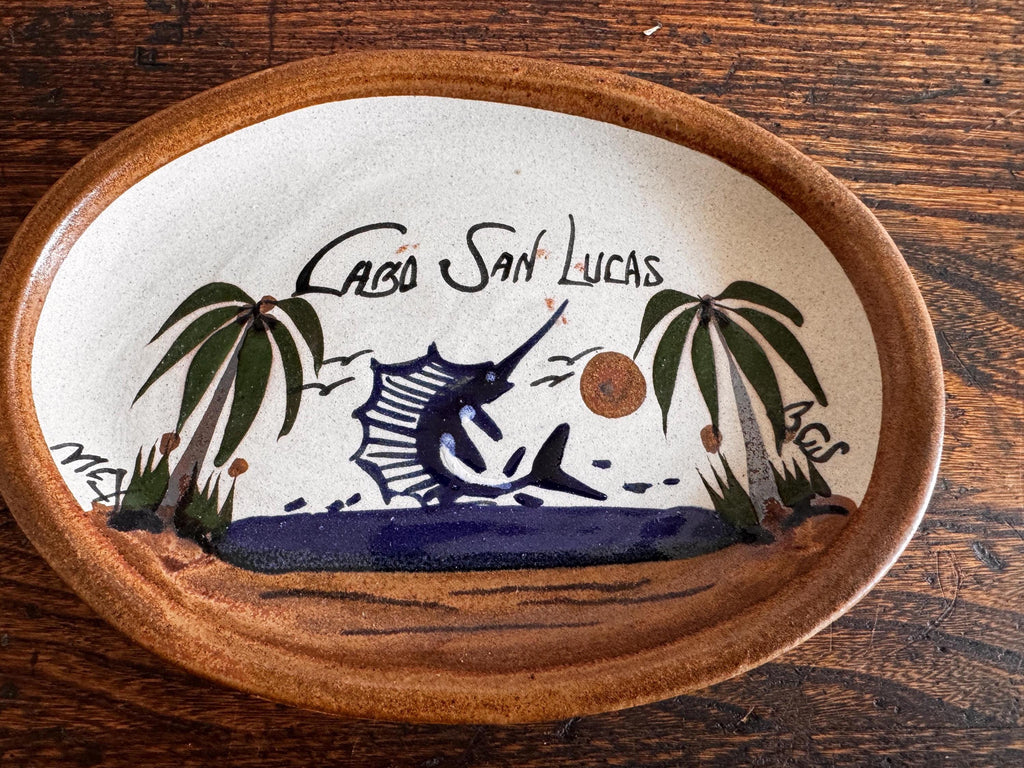 Cabo San Lucas Hand-Painted Plate and Tumbler Set